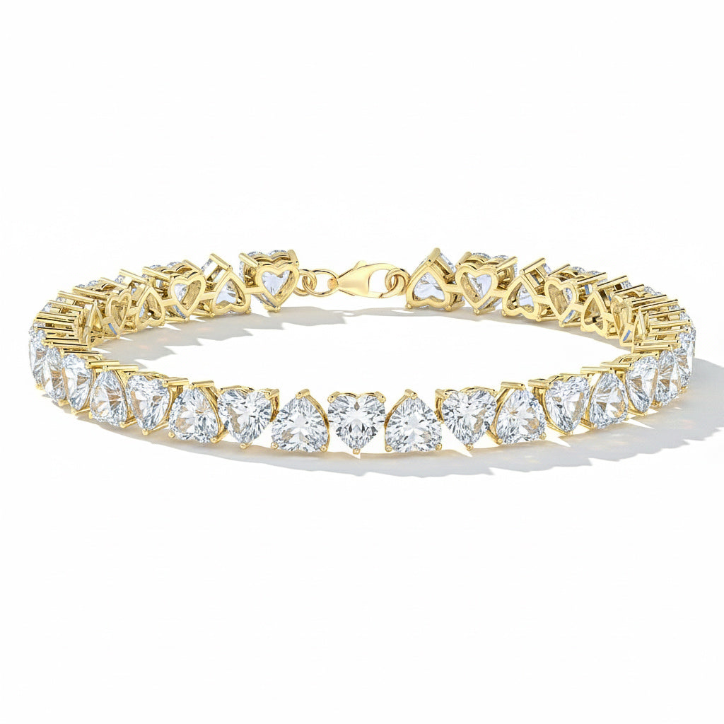 Moissanite bracelets heart tennis sterling silver design