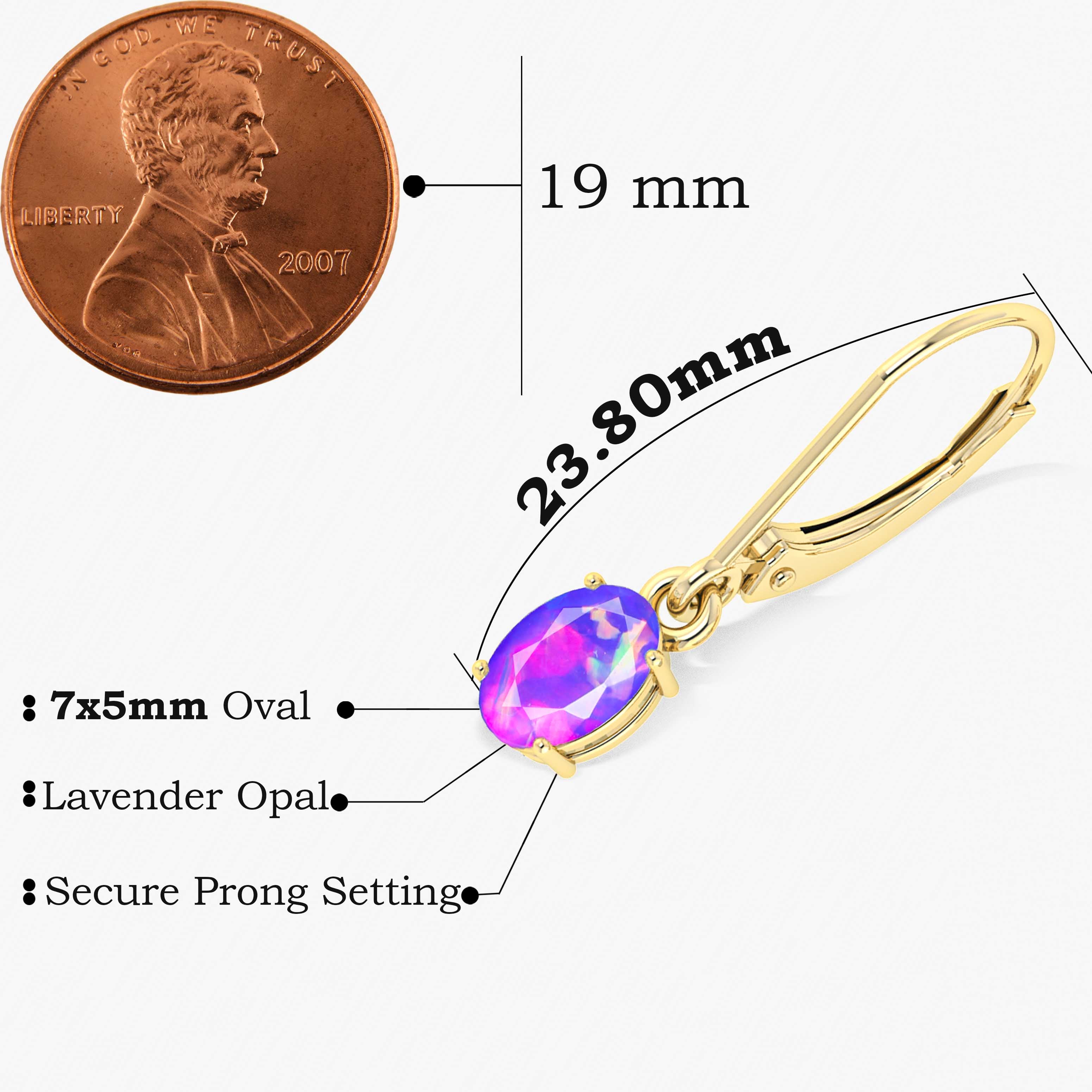 Lavender Multi Fire Opal Gemstone Dangle Earring