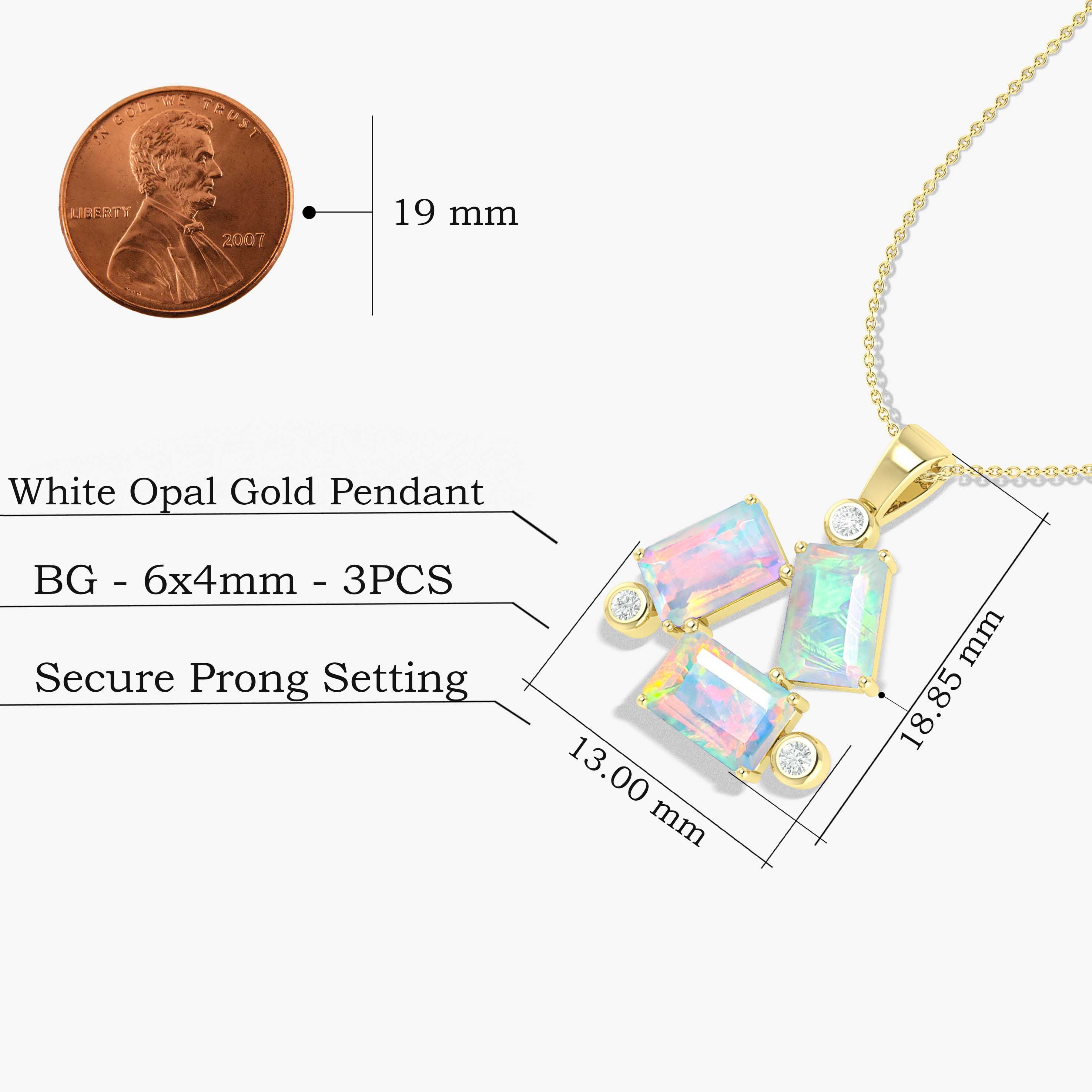 Multi Opal Pendant Necklace