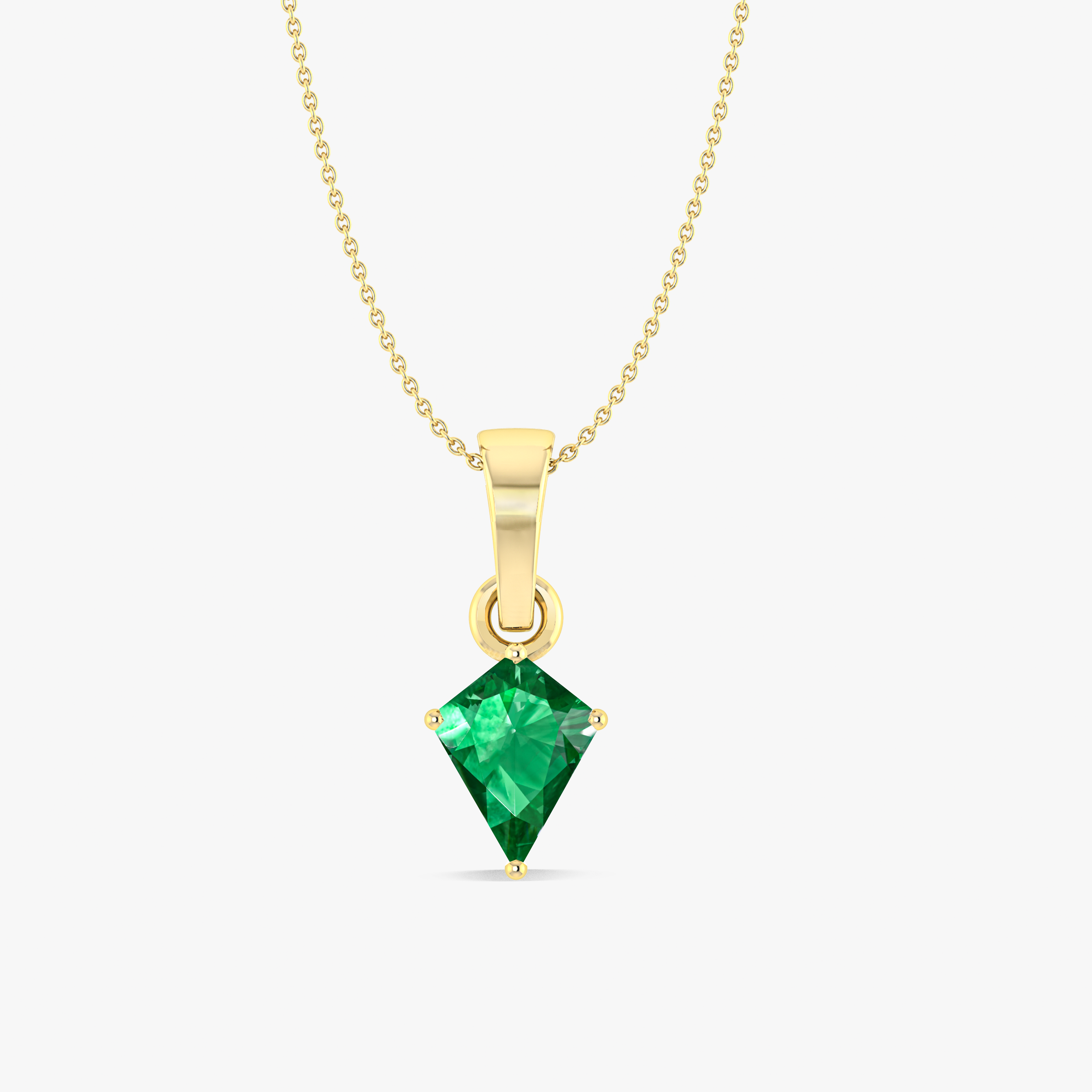 Emerald Kite Gemstone Pendant Necklace