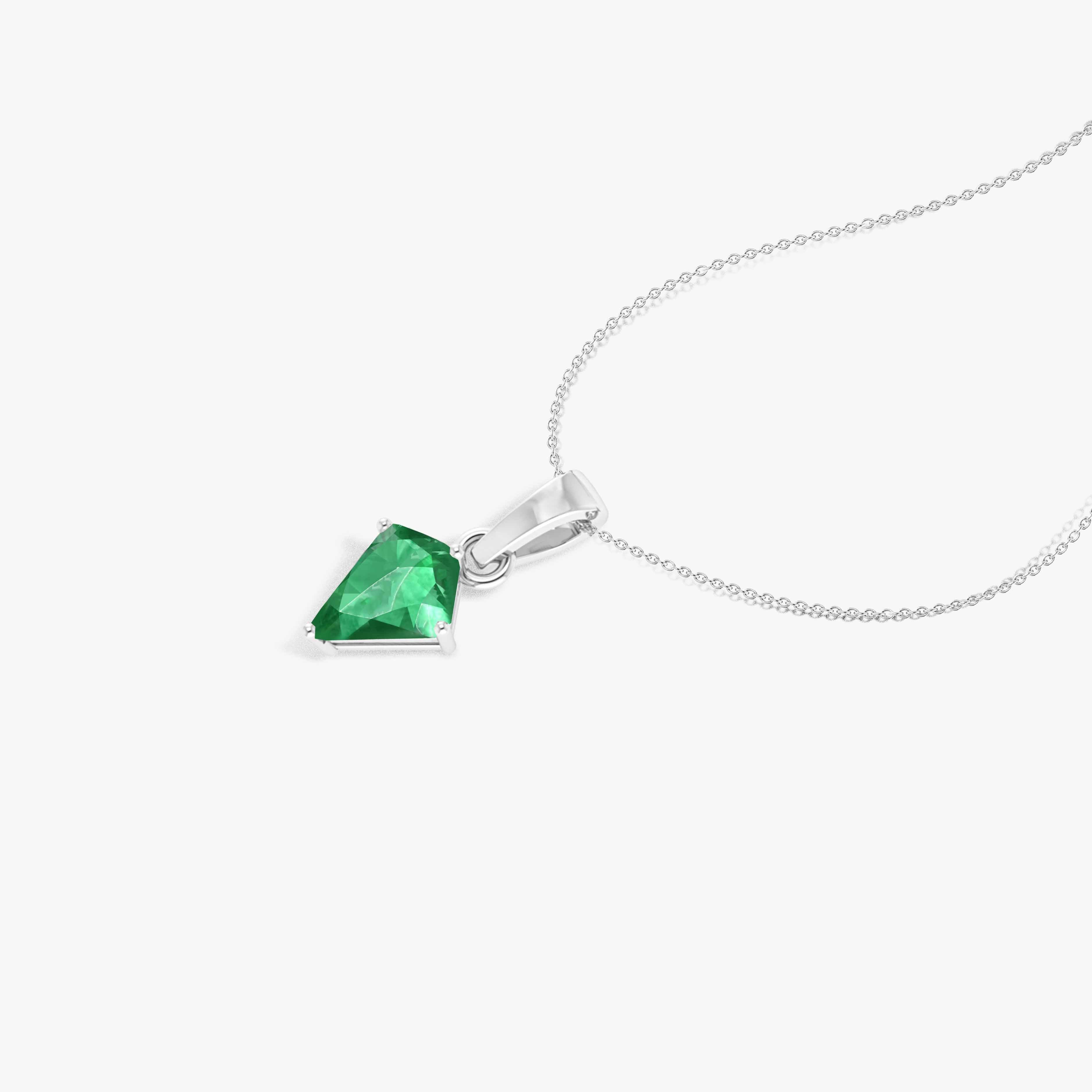 Emerald Kite Gemstone Pendant Necklace
