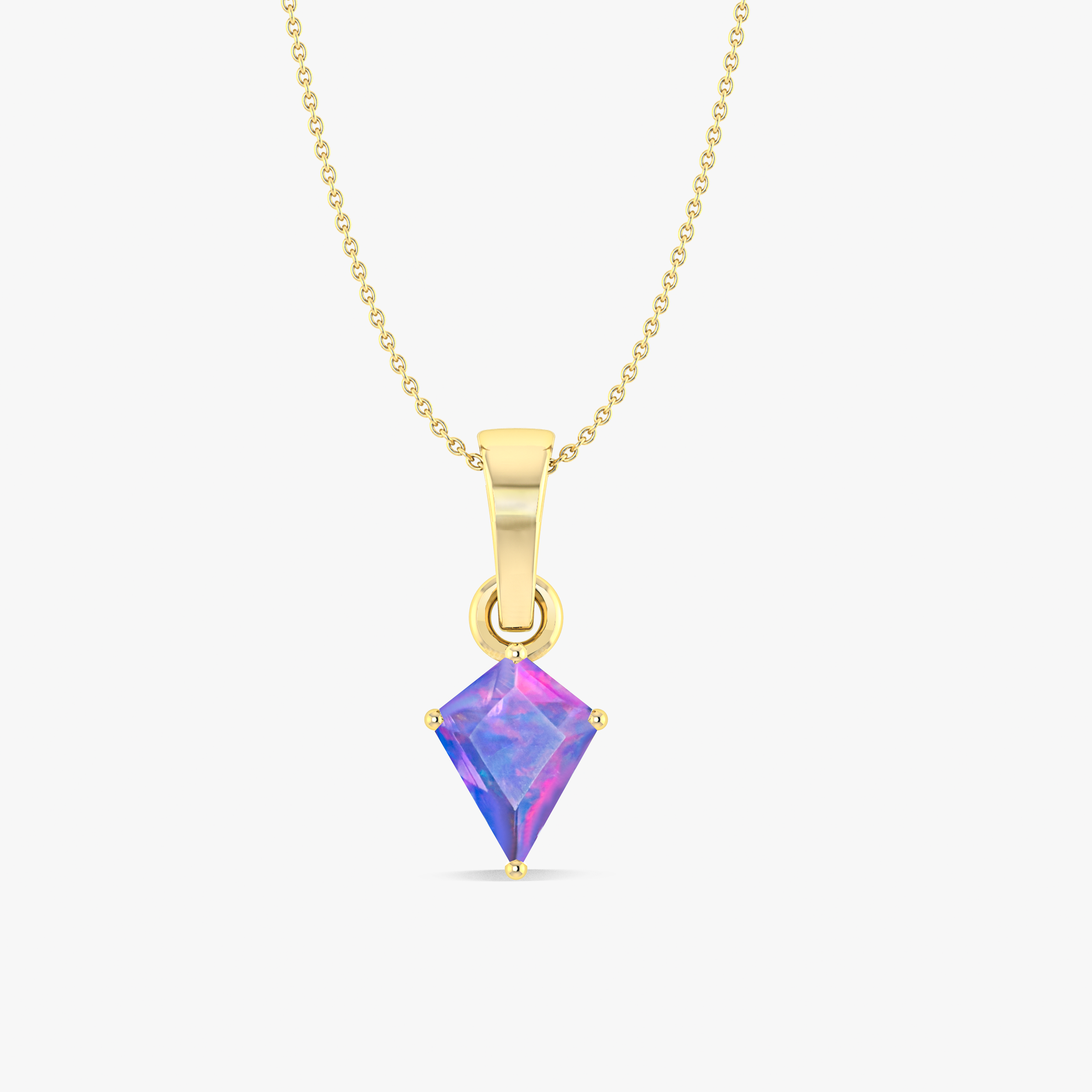 Lavender Opal Kite Pendant Necklace