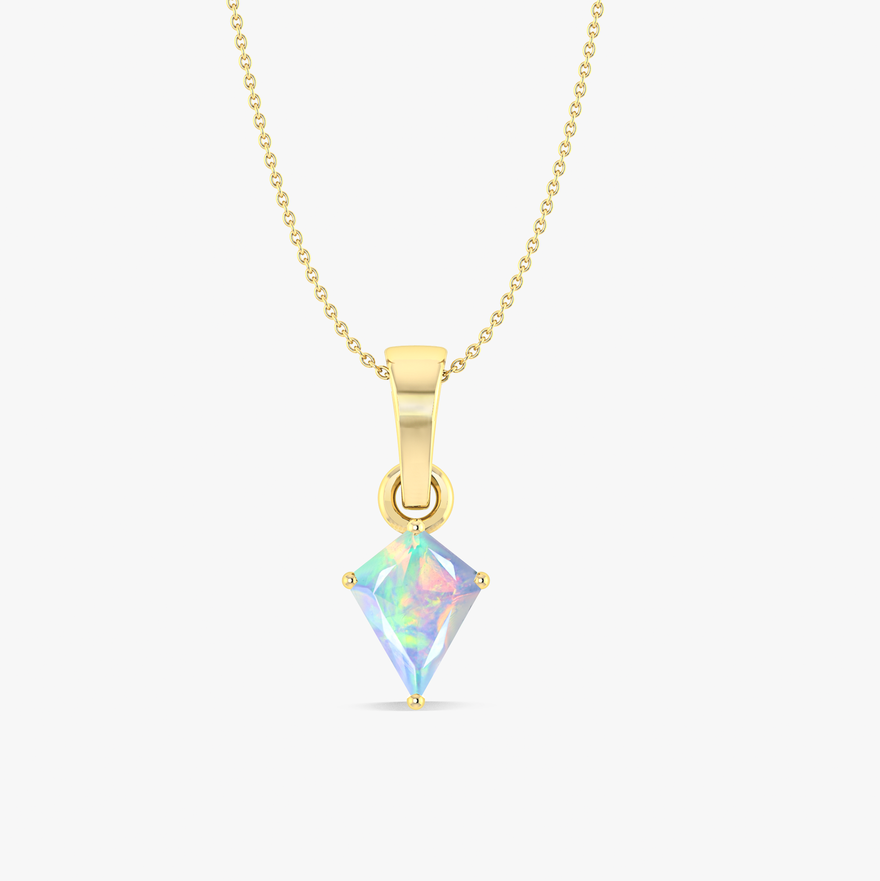 Fire Opal Kite Silver Necklace