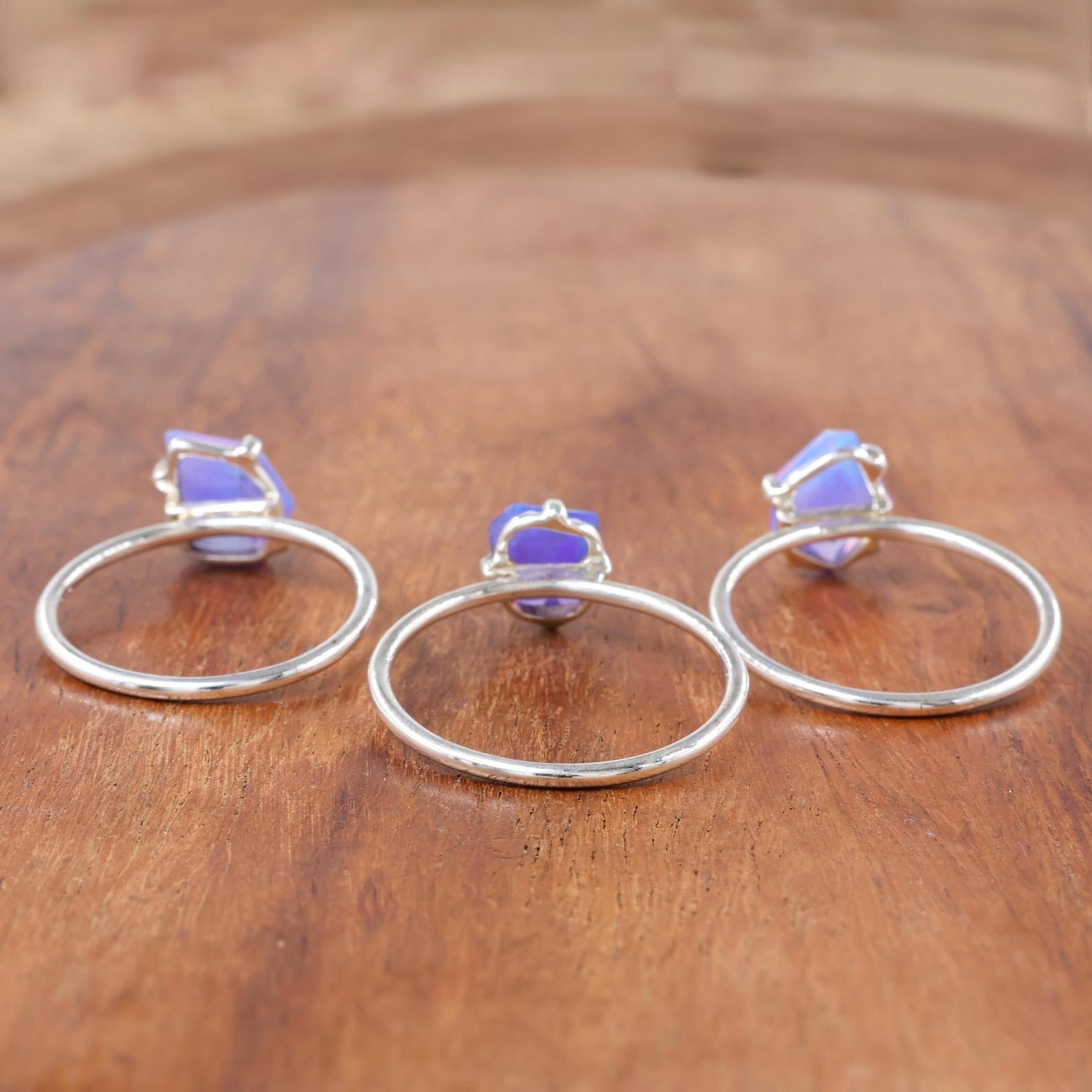 Lavender Fire Opal Handmade Ring