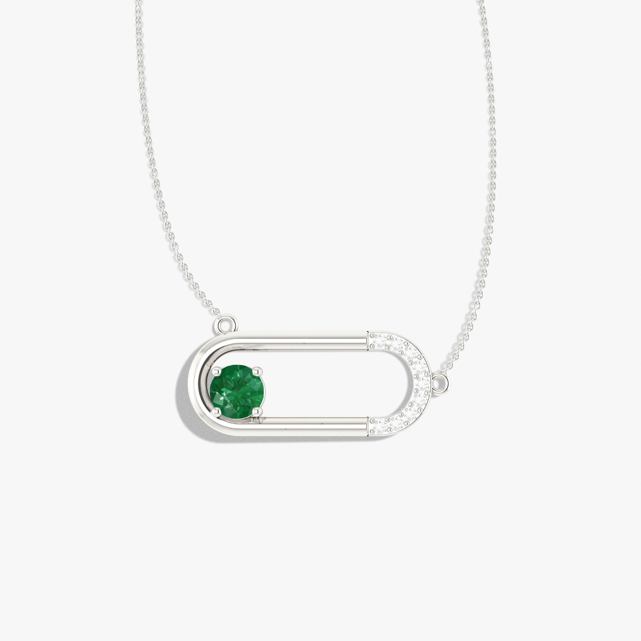 Lab Grown Emerald Pendant Chain necklace for women - Goodstone Jewels