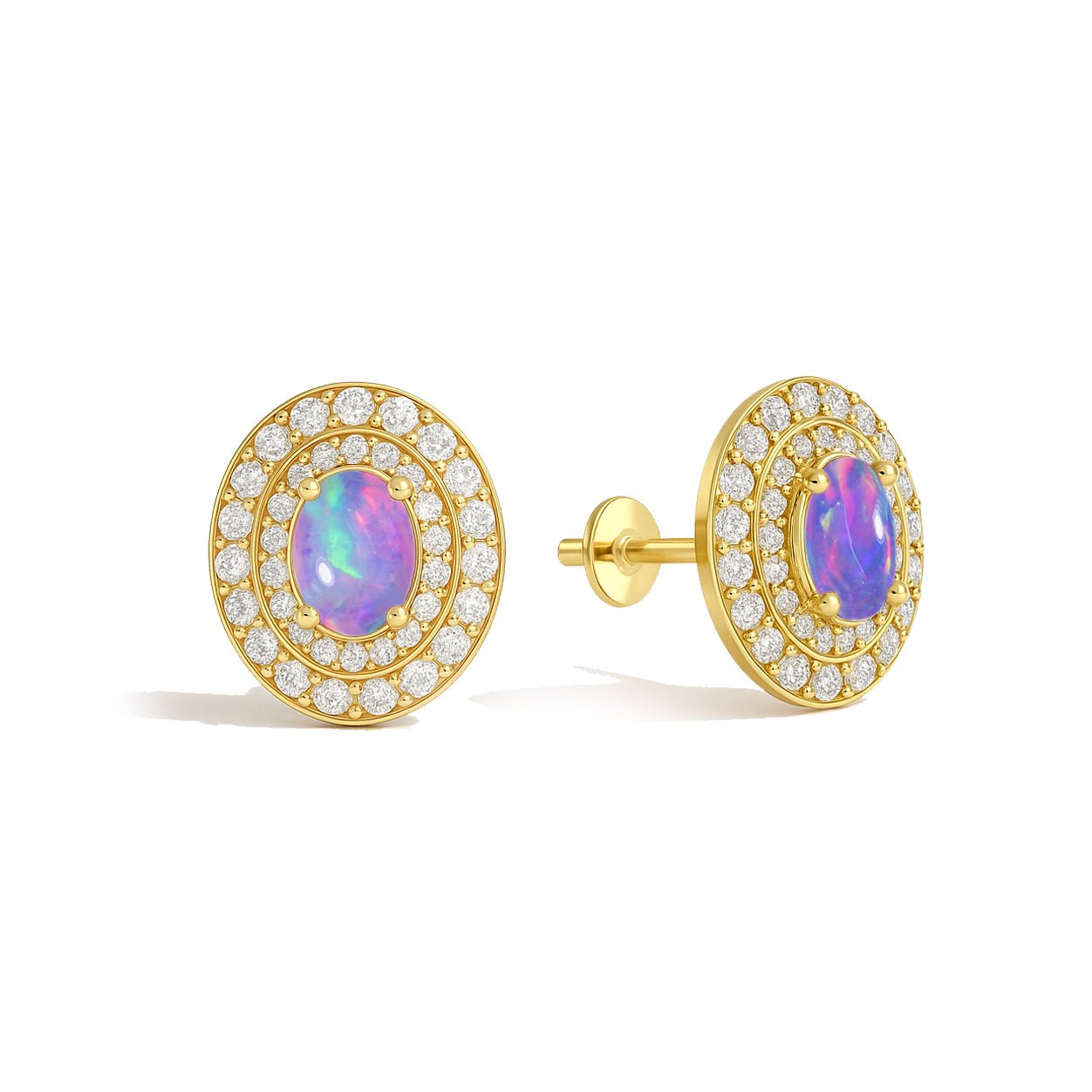 Lavender AAA Opal Push Back Stud Earrings for Her - Goodstone Jewels