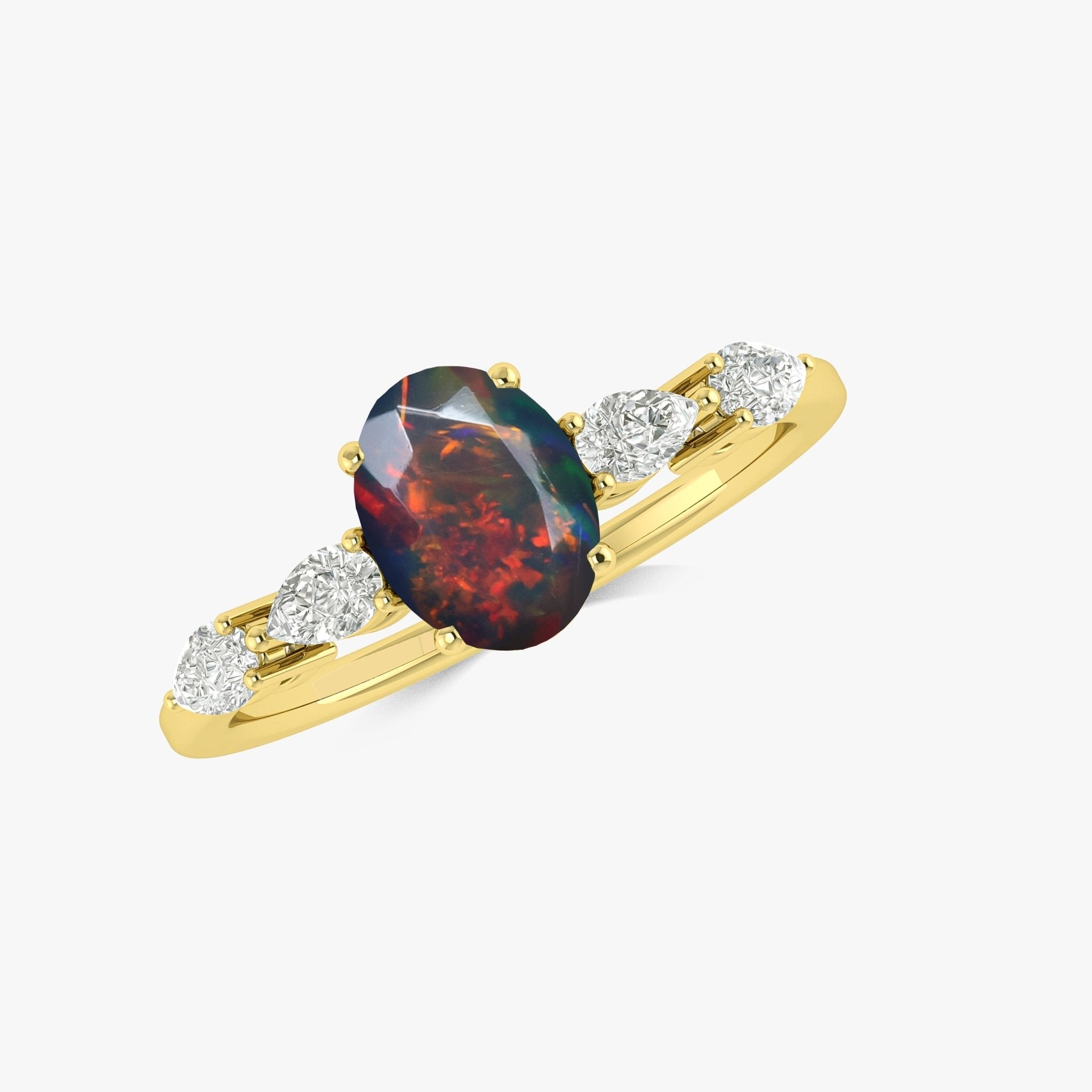 Lavender Genuine Opal Silver Ring for Women - Goodstone Jewels