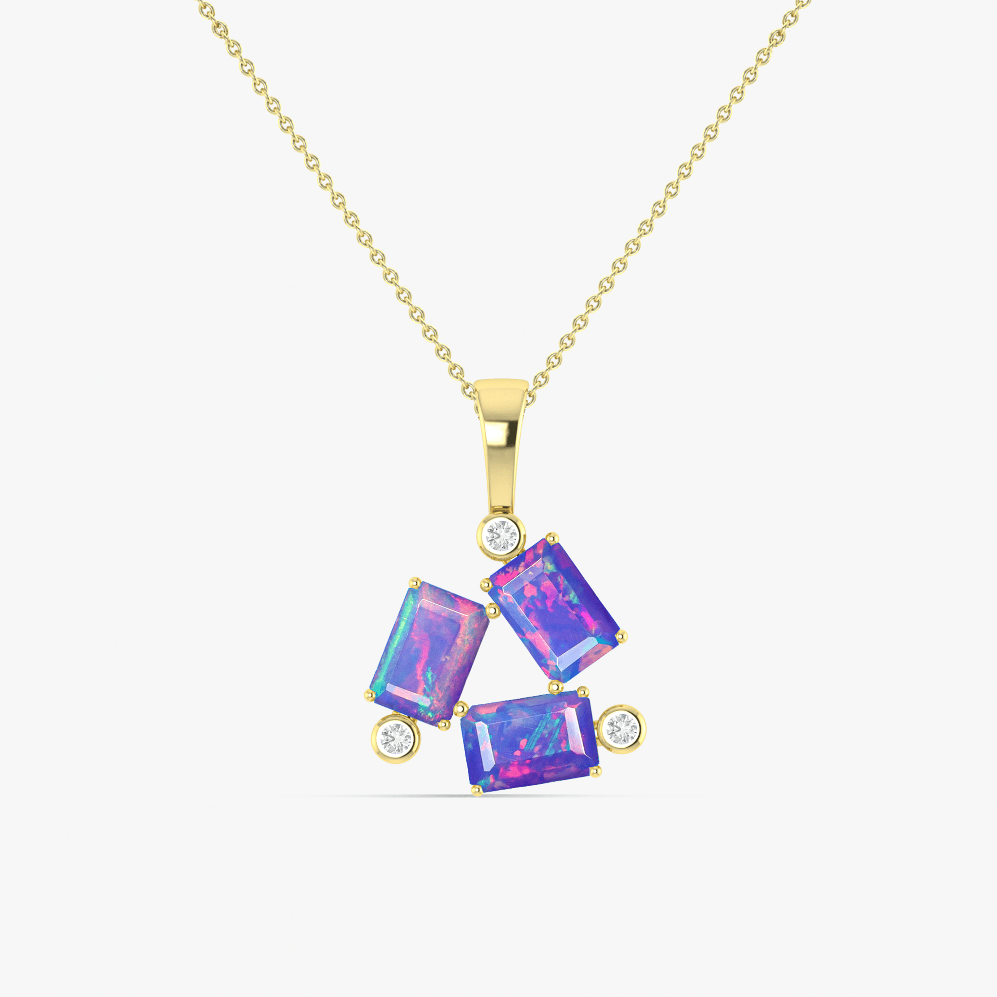 Lavender Opal Baguette Gemstone Charm Pendant - Goodstone Jewels