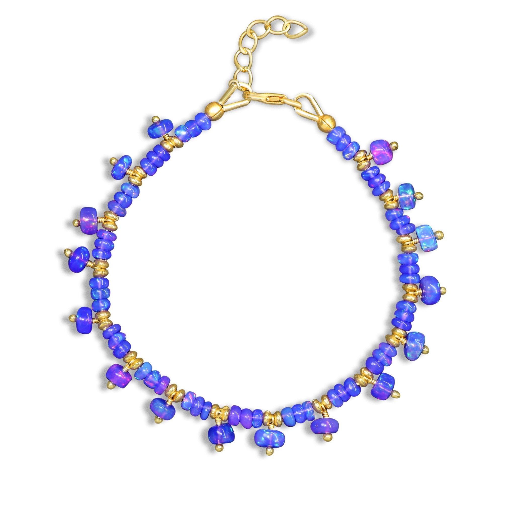 Lavender fire opal beaded bracelet inspired by elegant bead bracelet designs