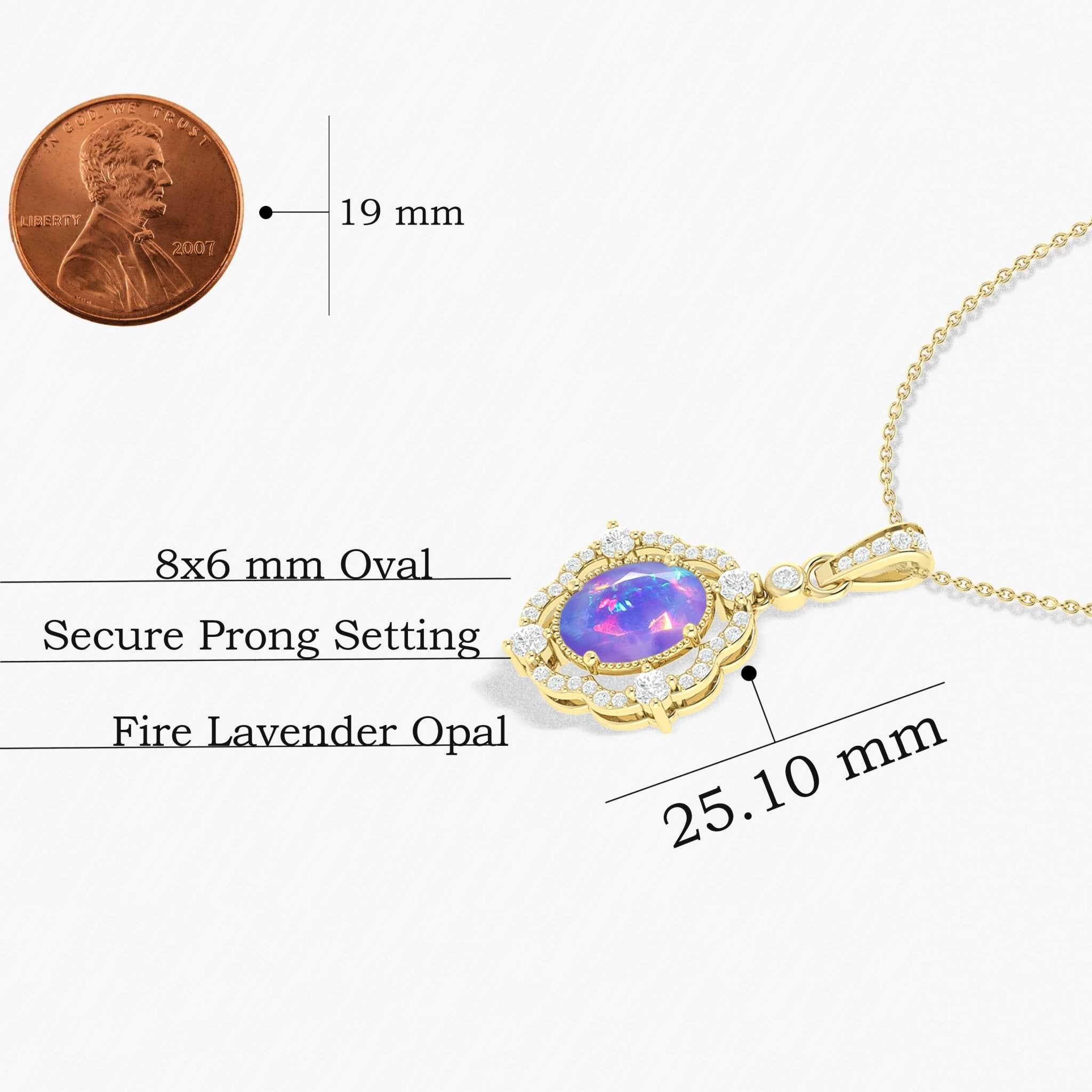 Lavender Opal Gemstone Charm Pendant - Goodstone Jewels