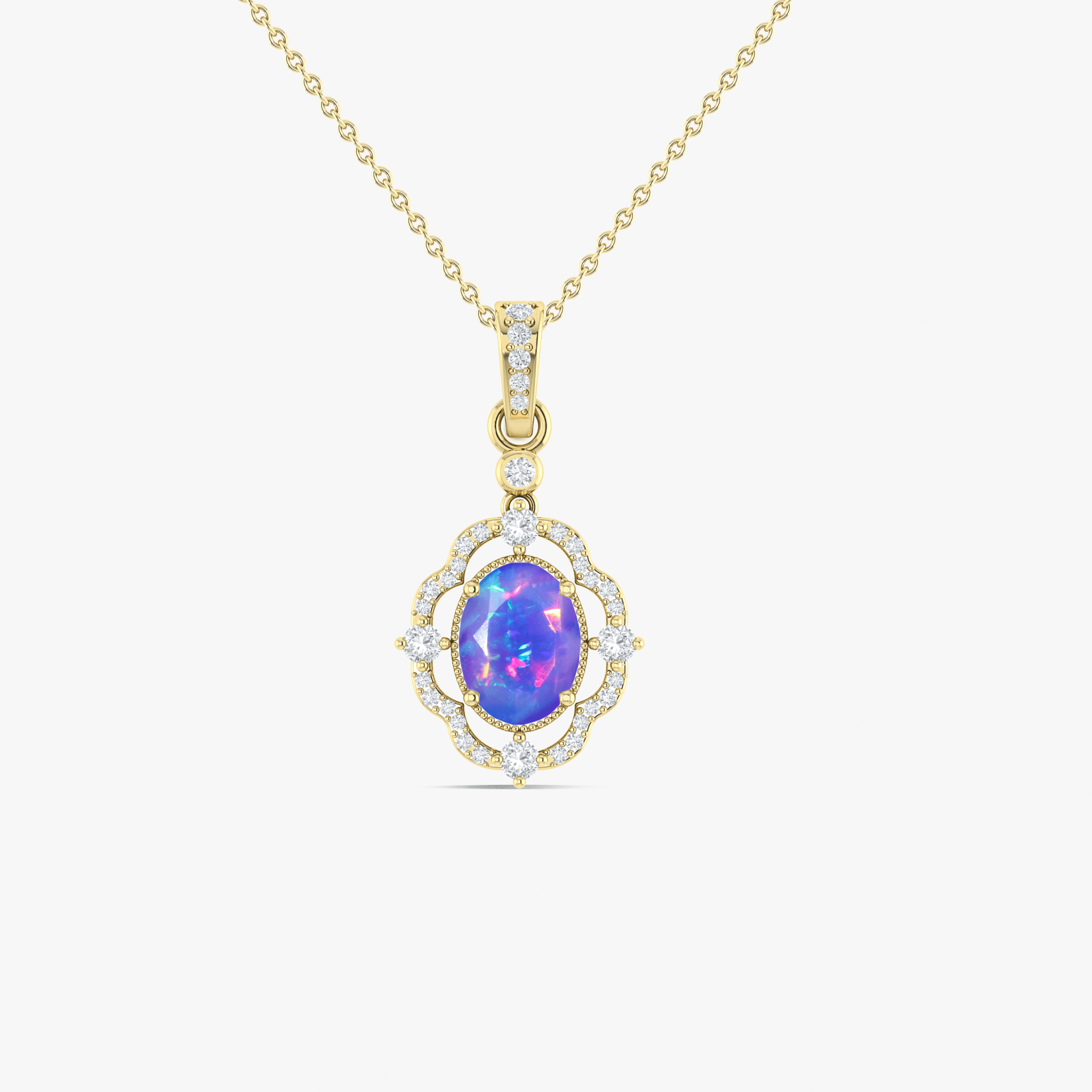 Lavender Opal Gemstone Charm Pendant - Goodstone Jewels