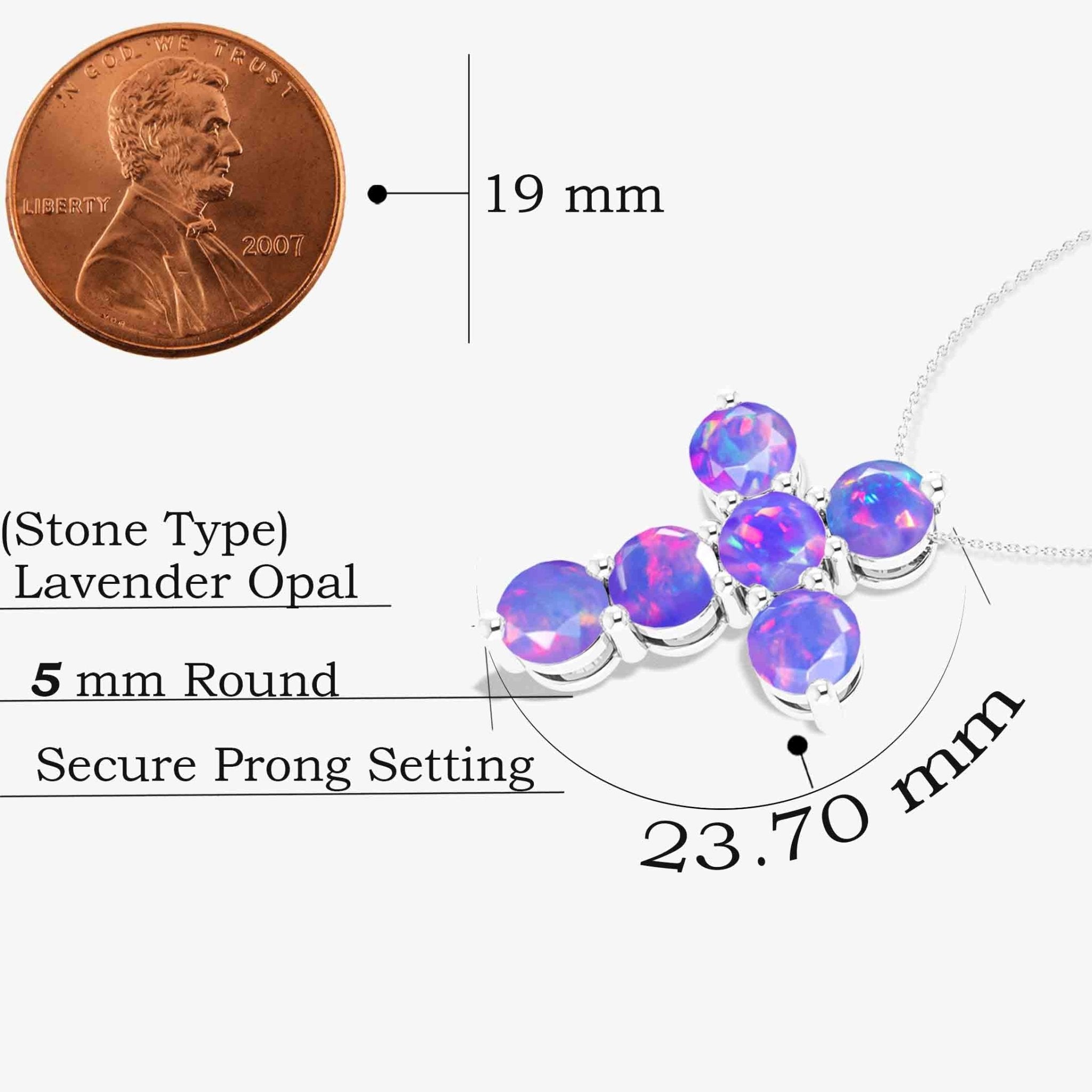 Lavender Opal Gemstone Cross Pendant - Goodstone Jewels