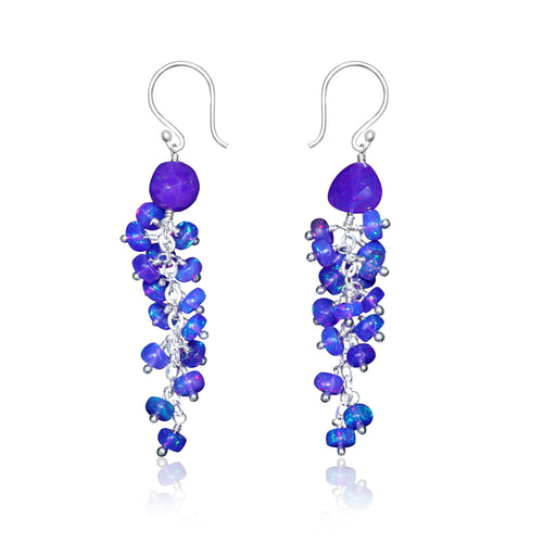 Lavender Opal Handmade Drop and Dangle Earring