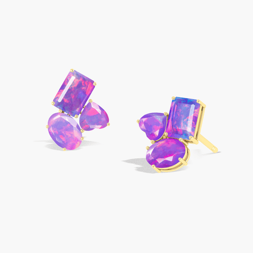 Lavender Opal Multi Shape Stone Stud Earring