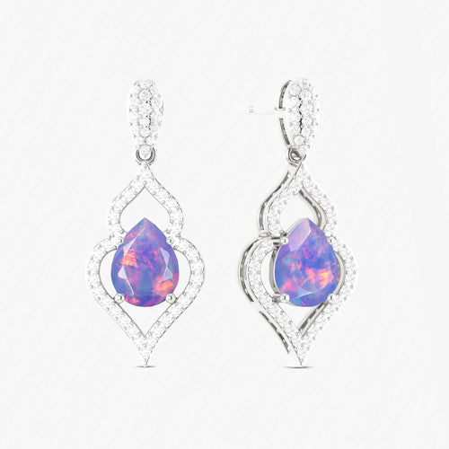 Lavender Opal Stylish Stud and Drop Earring
