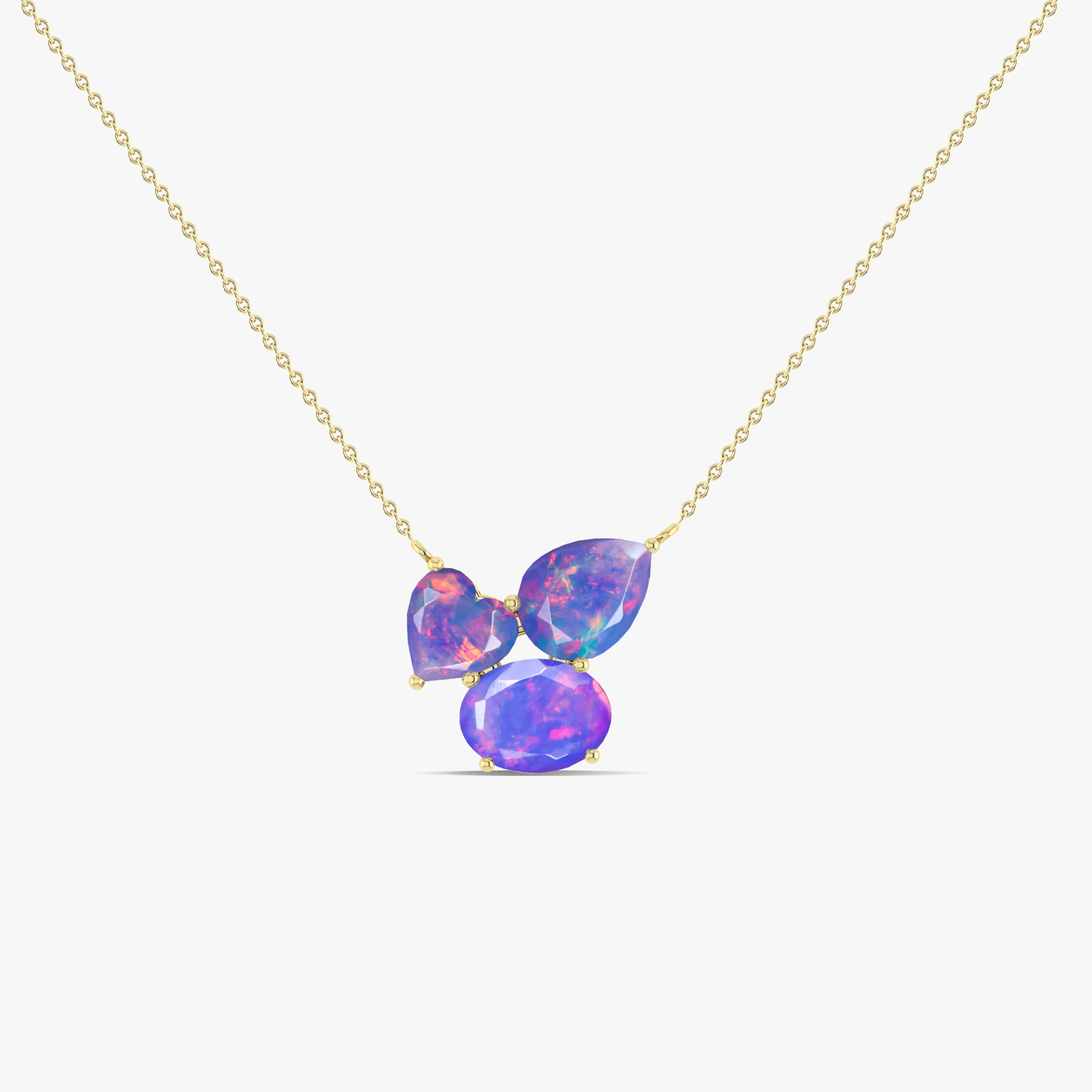 Lavender Opal Three Stone Pendant Jewelry - Goodstone Jewels