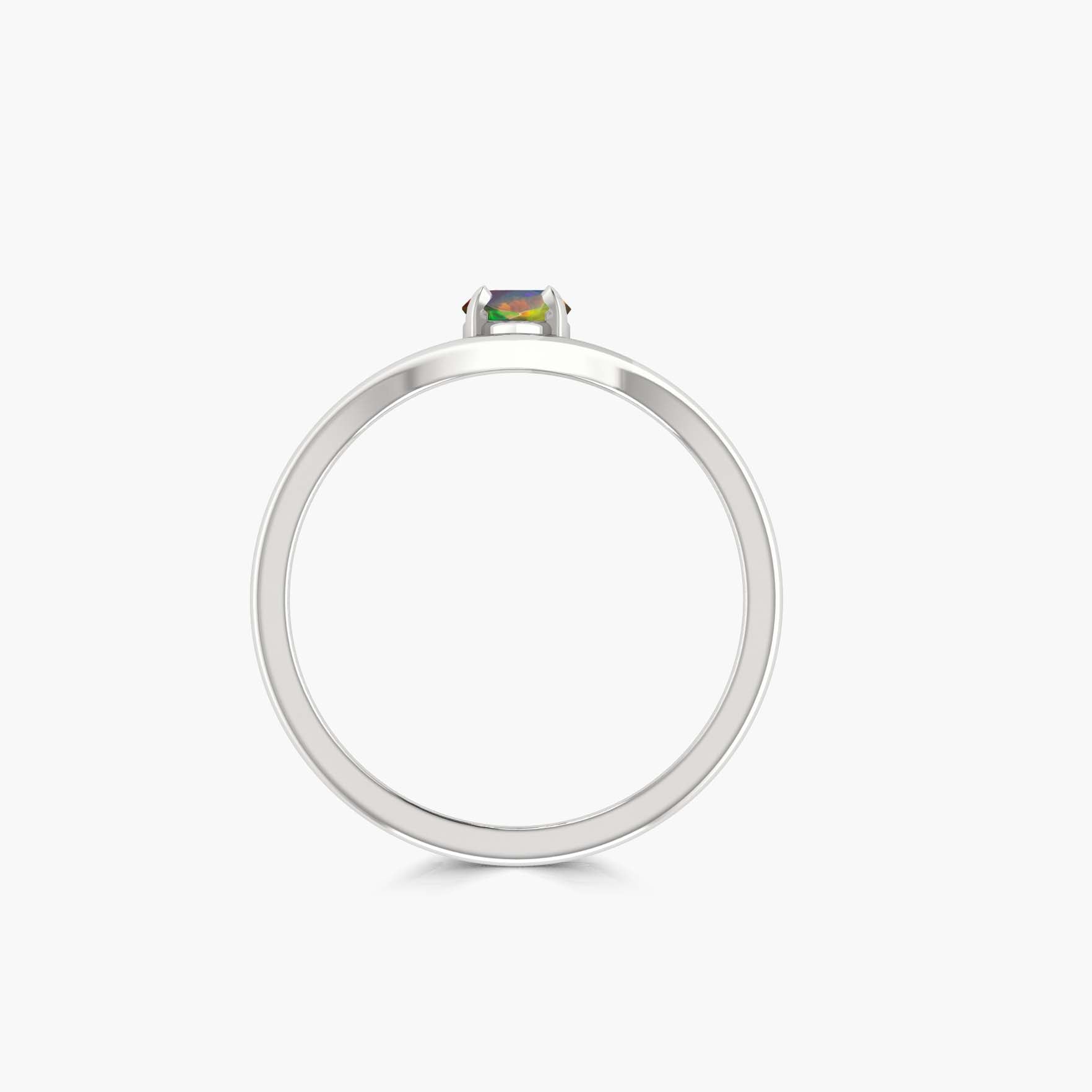 Marquise Shape 8X4 MM Natural Black Opal Solitaire Ring - Goodstone Jewels