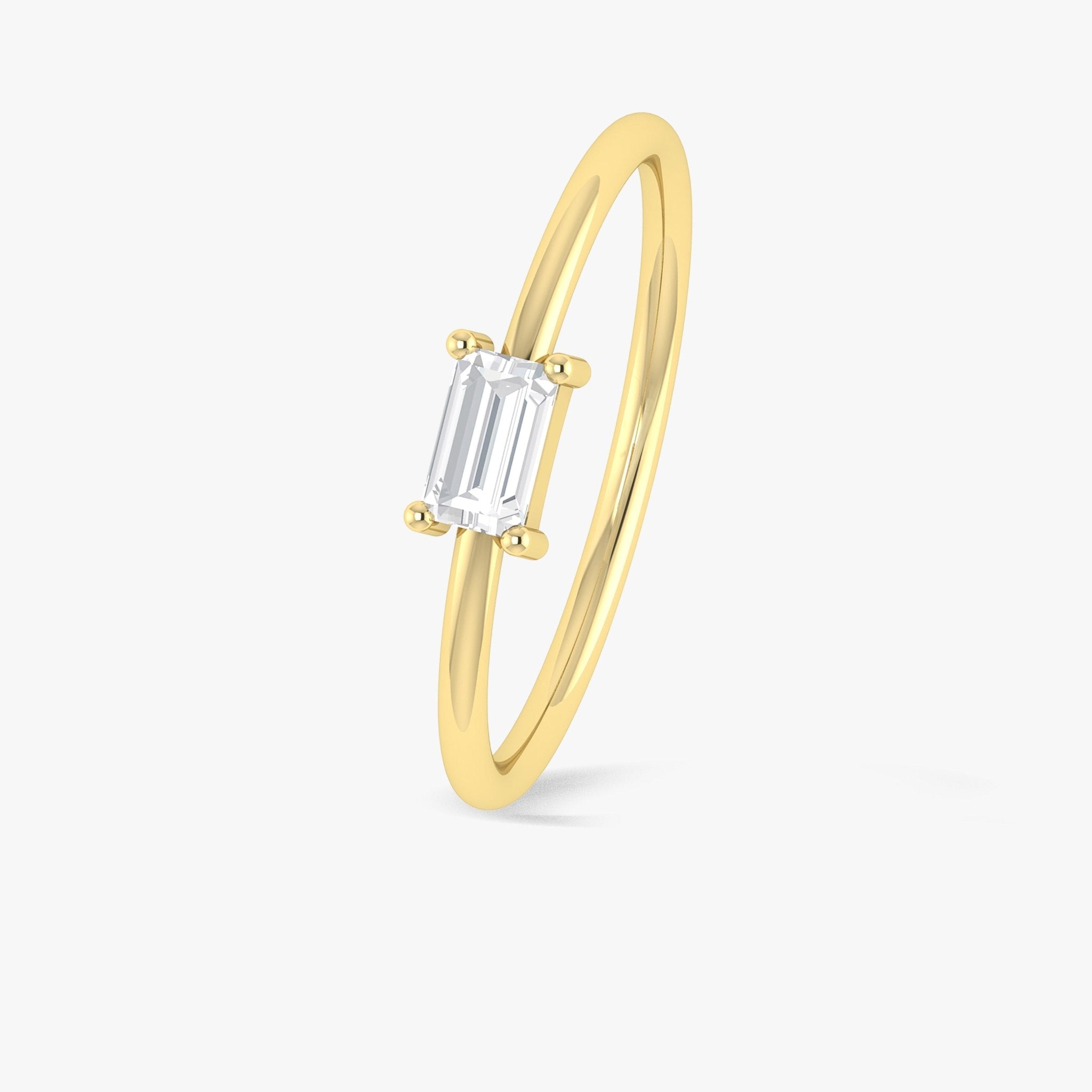 Moissanite Baguette Gemstone Minimalist Ring - Goodstone Jewels