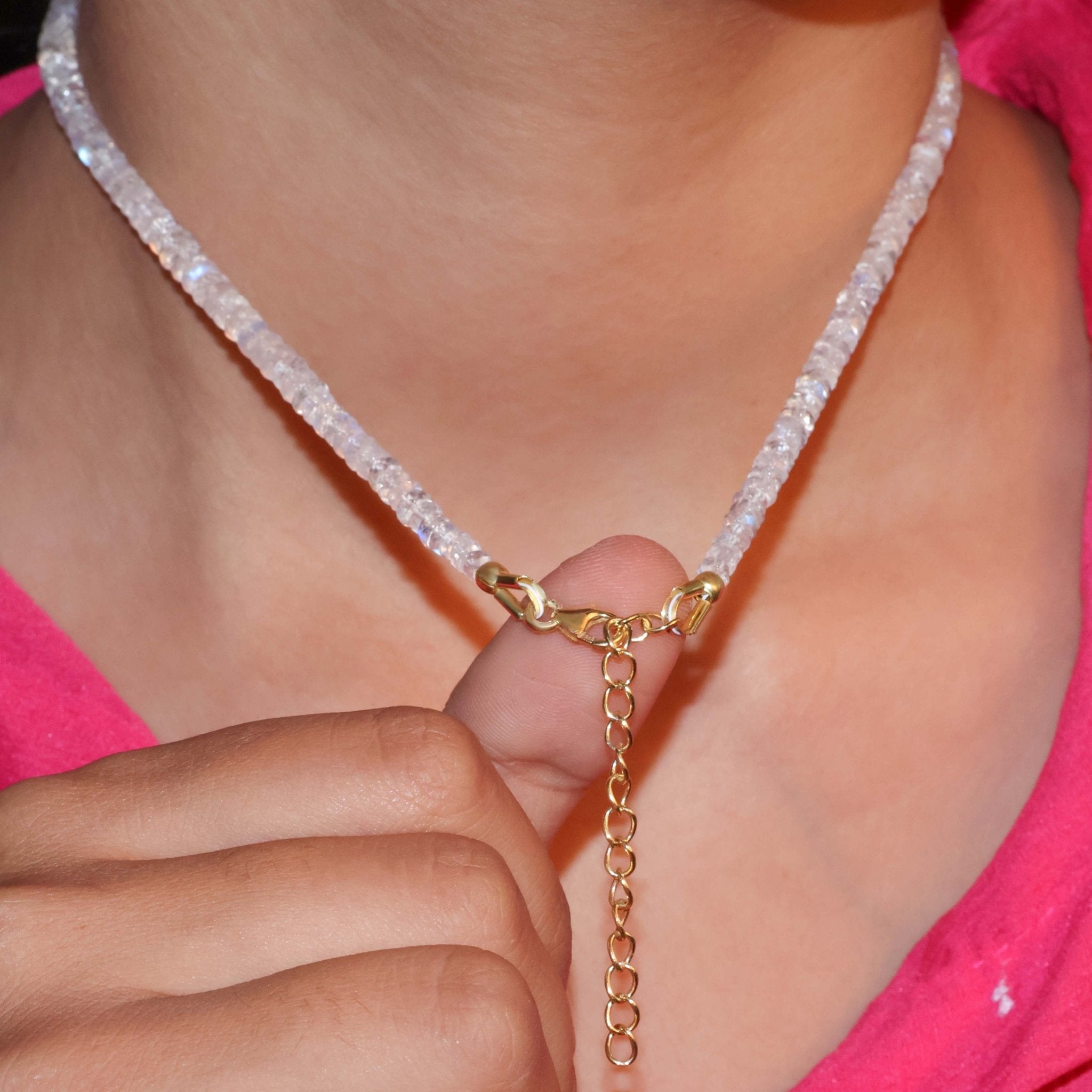 Moonstone Beaded Necklace with 16 + 2 Inch Extender - Goodstone Jewels