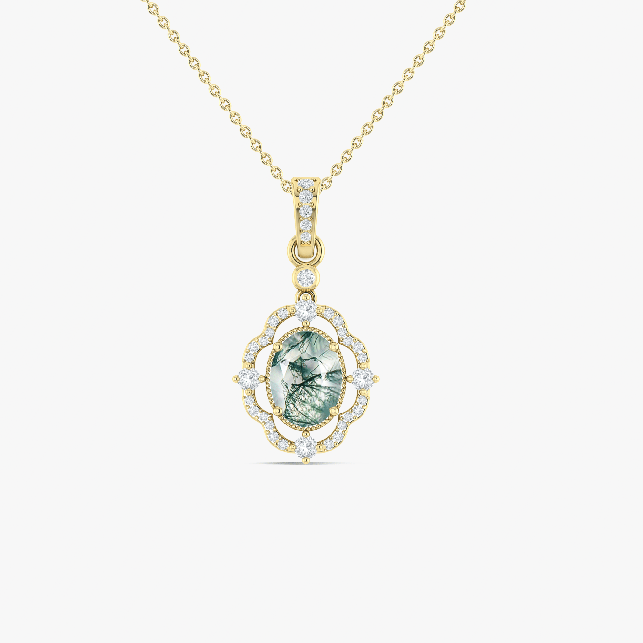 Moss Agate Gemstone Charm Pendant - Goodstone Jewels
