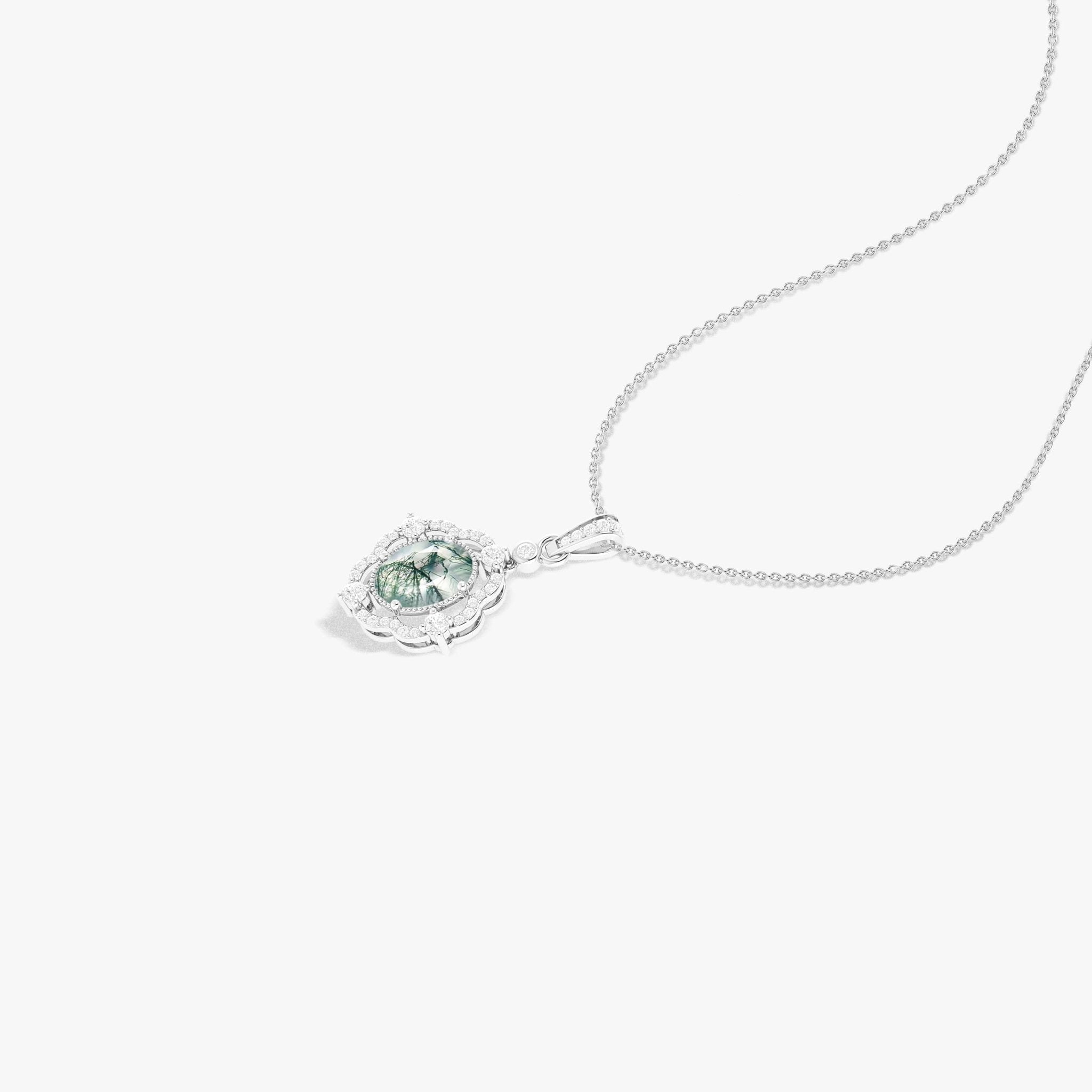 Moss Agate Gemstone Charm Pendant - Goodstone Jewels