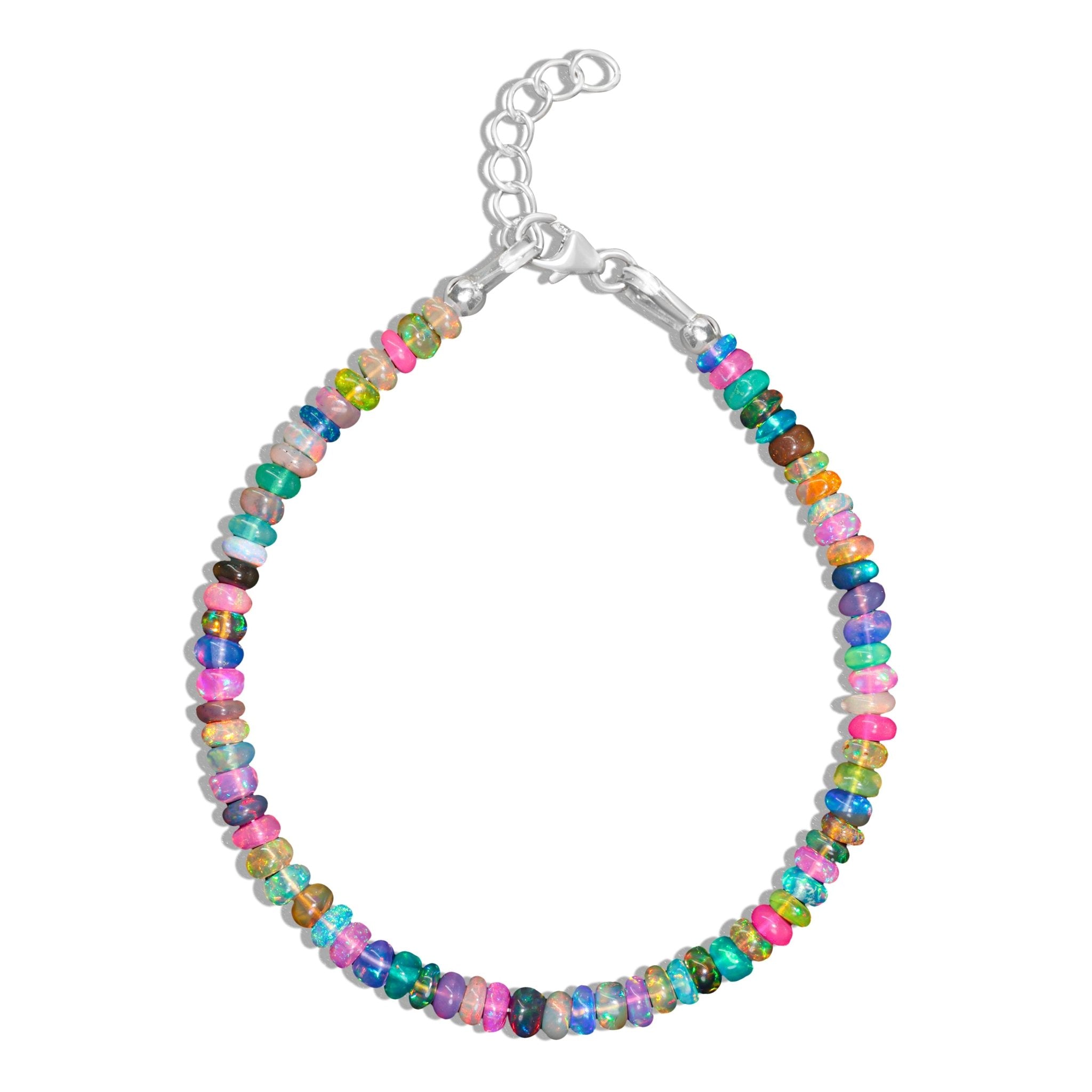 Multi Opal Plain Shaded Beaded Bracelet Natural Birthstone - Goodstone Jewels