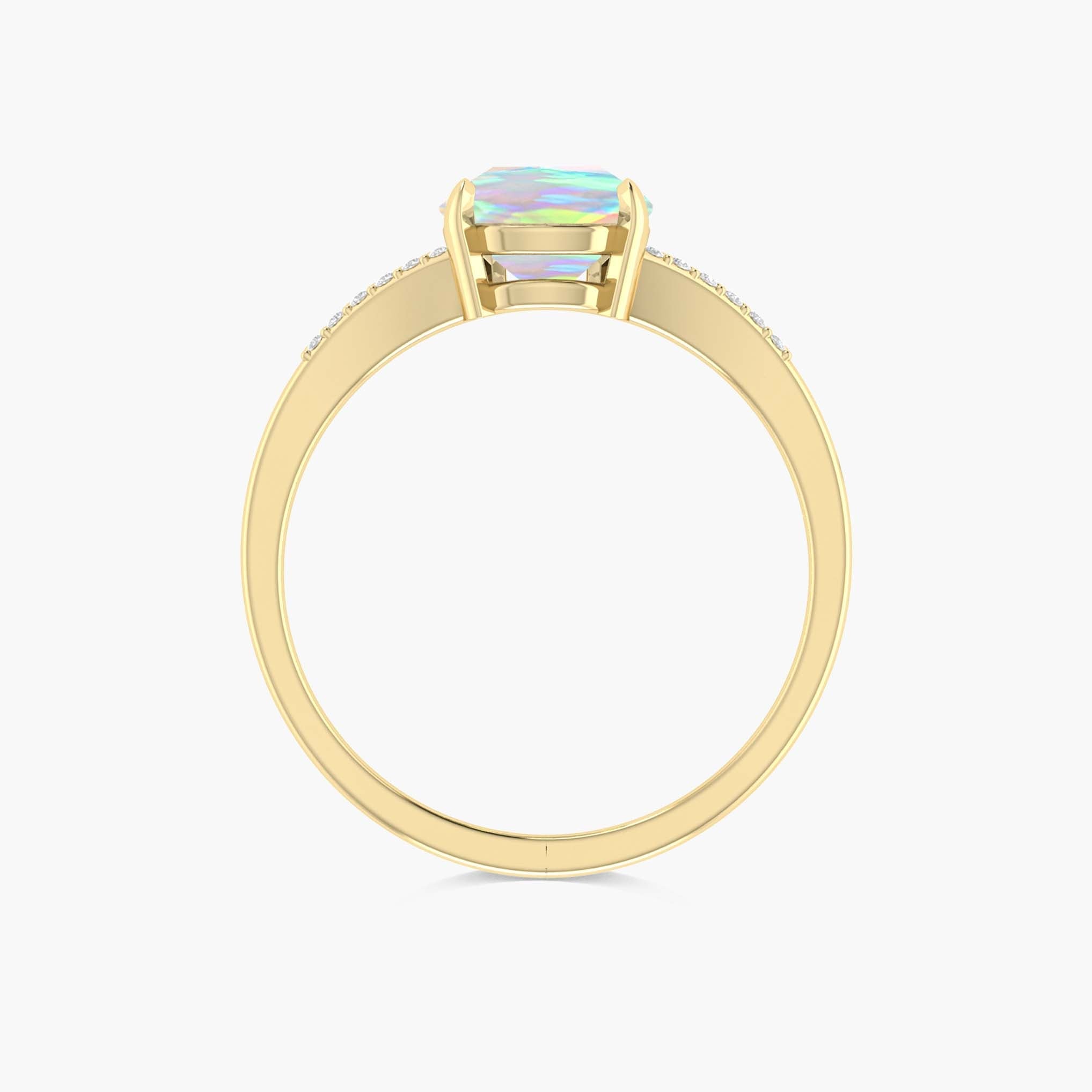 Natural Black fire Pear opal Wedding and Engagement ring - Goodstone Jewels