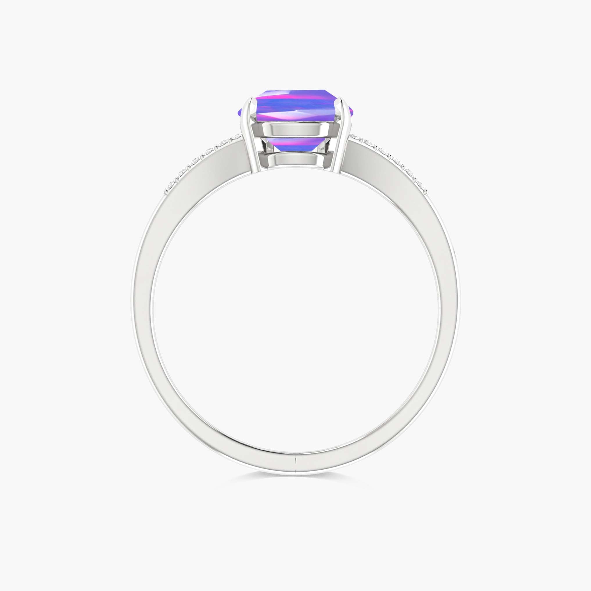 Natural Black fire Pear opal Wedding and Engagement ring - Goodstone Jewels