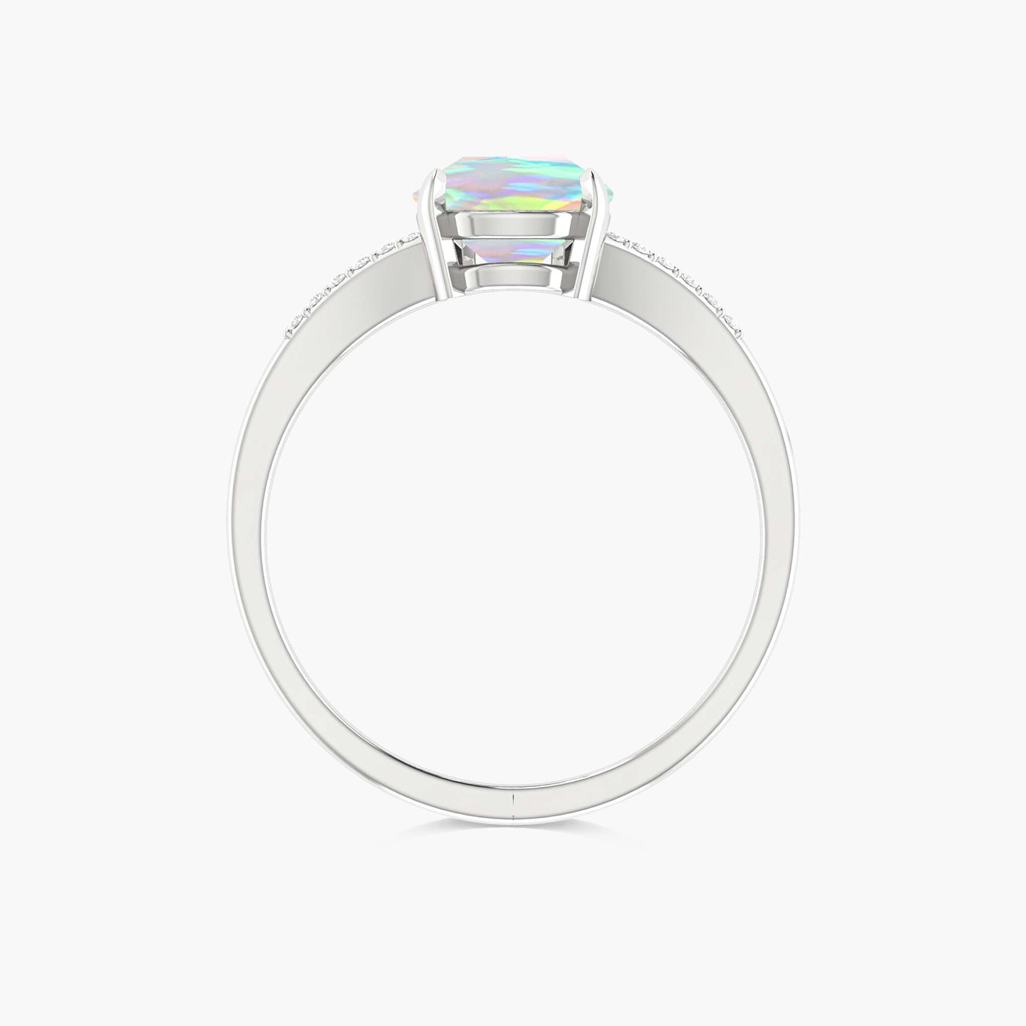 Natural Black fire Pear opal Wedding and Engagement ring - Goodstone Jewels