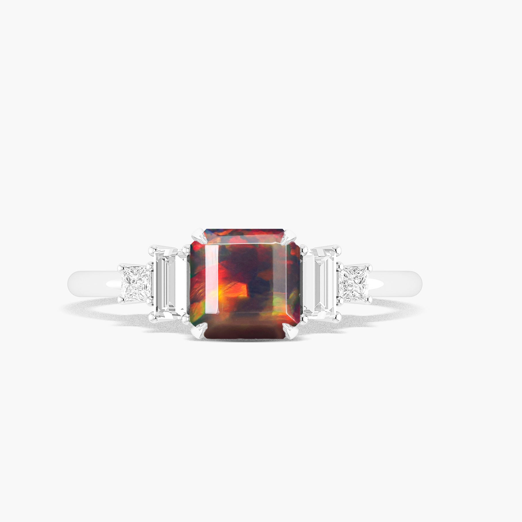 Natural Black Opal Statement Ring in Yellow Gold Filled and Sterling Silver - Goodstone Jewels