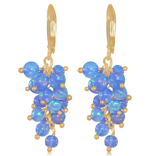 Blue Opal Earrings – Ethiopian Opal Beads | Minimalist Handmade Jewelry