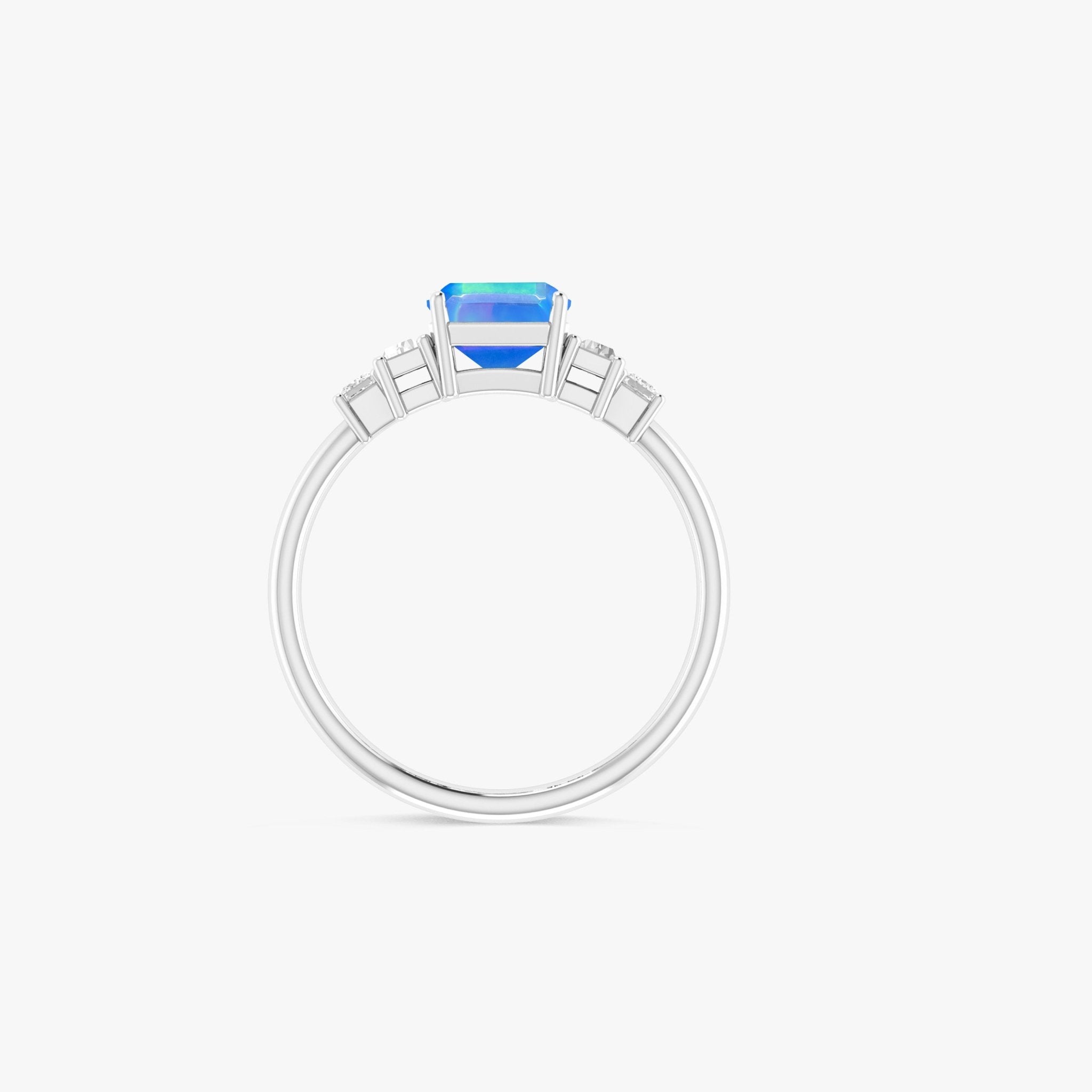 Natural Blue Opal Statement Ring in Yellow Gold Filled and Sterling Silver - Goodstone Jewels