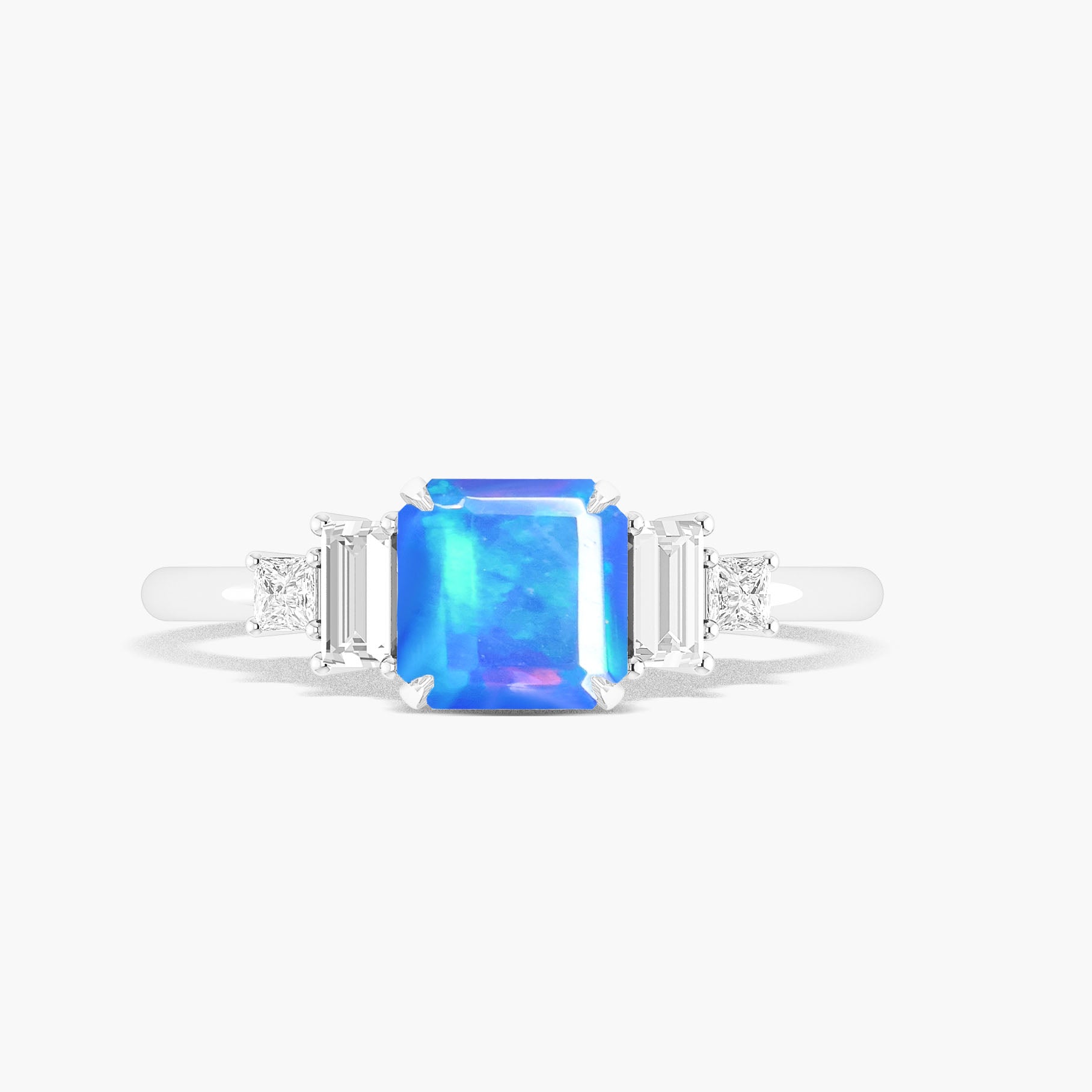 Natural Blue Opal Statement Ring in Yellow Gold Filled and Sterling Silver - Goodstone Jewels