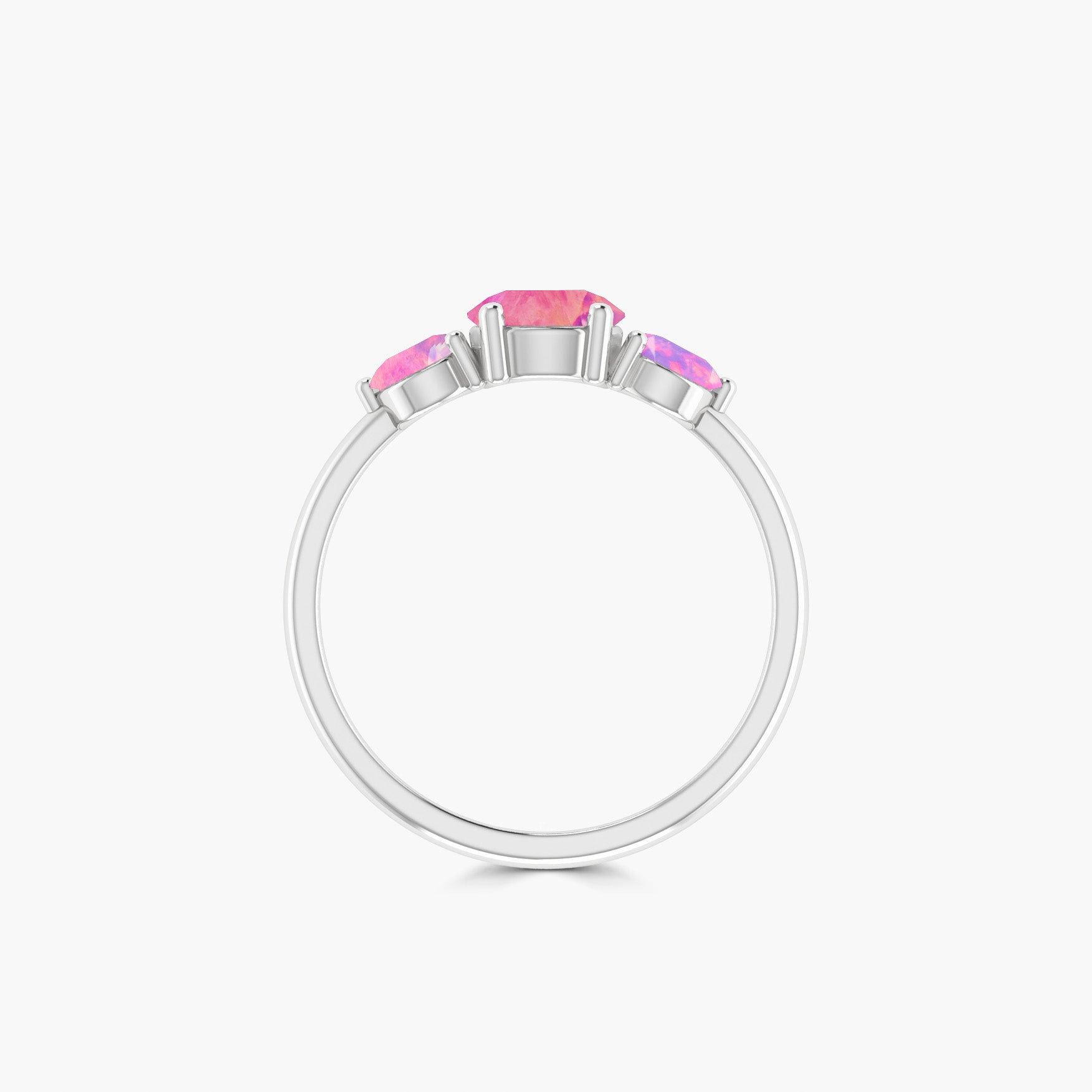 Natural Ethiopian Lavender Opal Three Stone Engagement Ring - Goodstone Jewels
