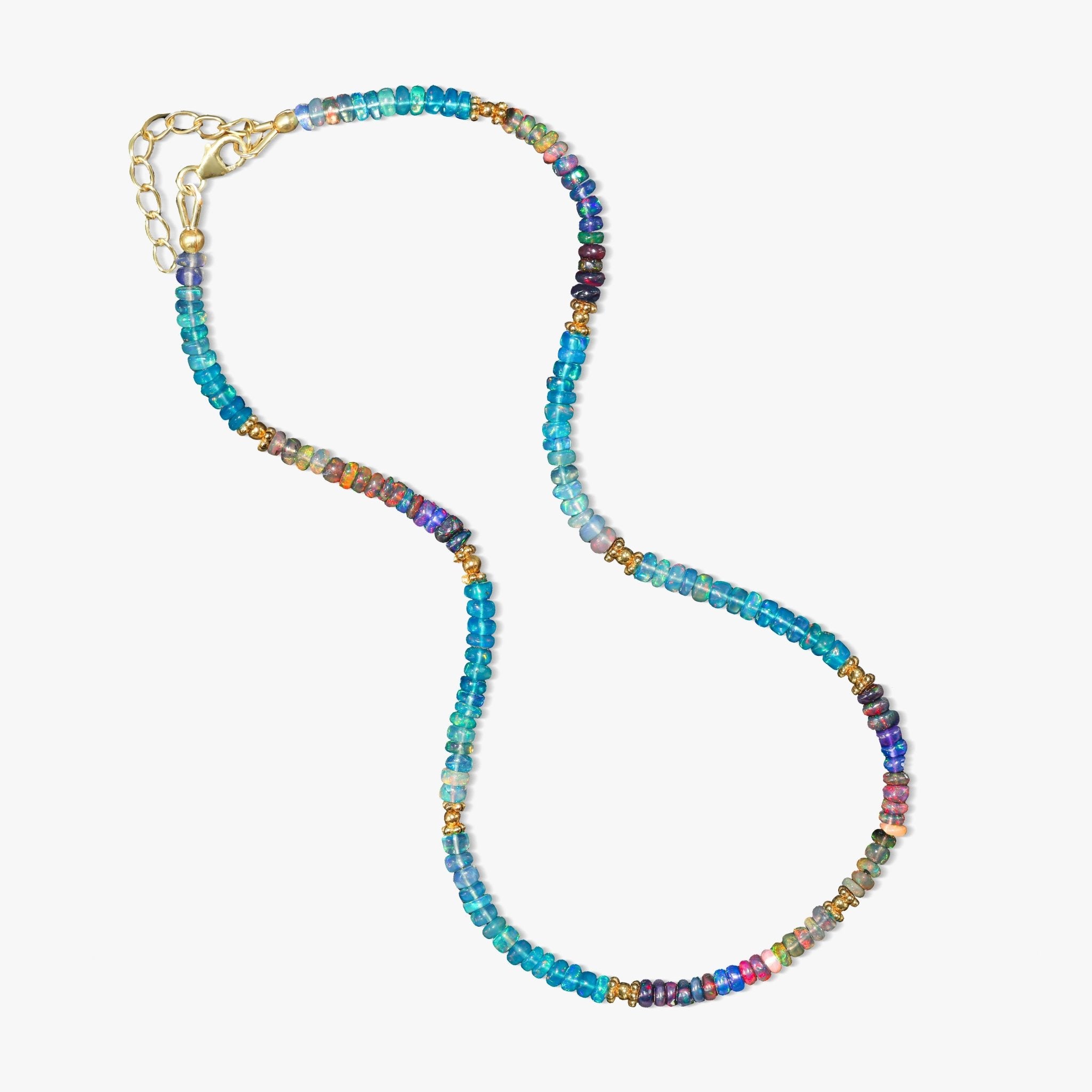 Natural Fire Multi Opal Beaded Necklace - Goodstone Jewels