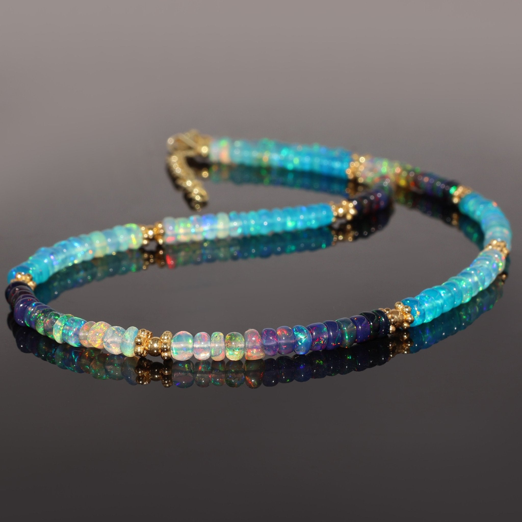 Natural Fire Multi Opal Beaded Necklace - Goodstone Jewels