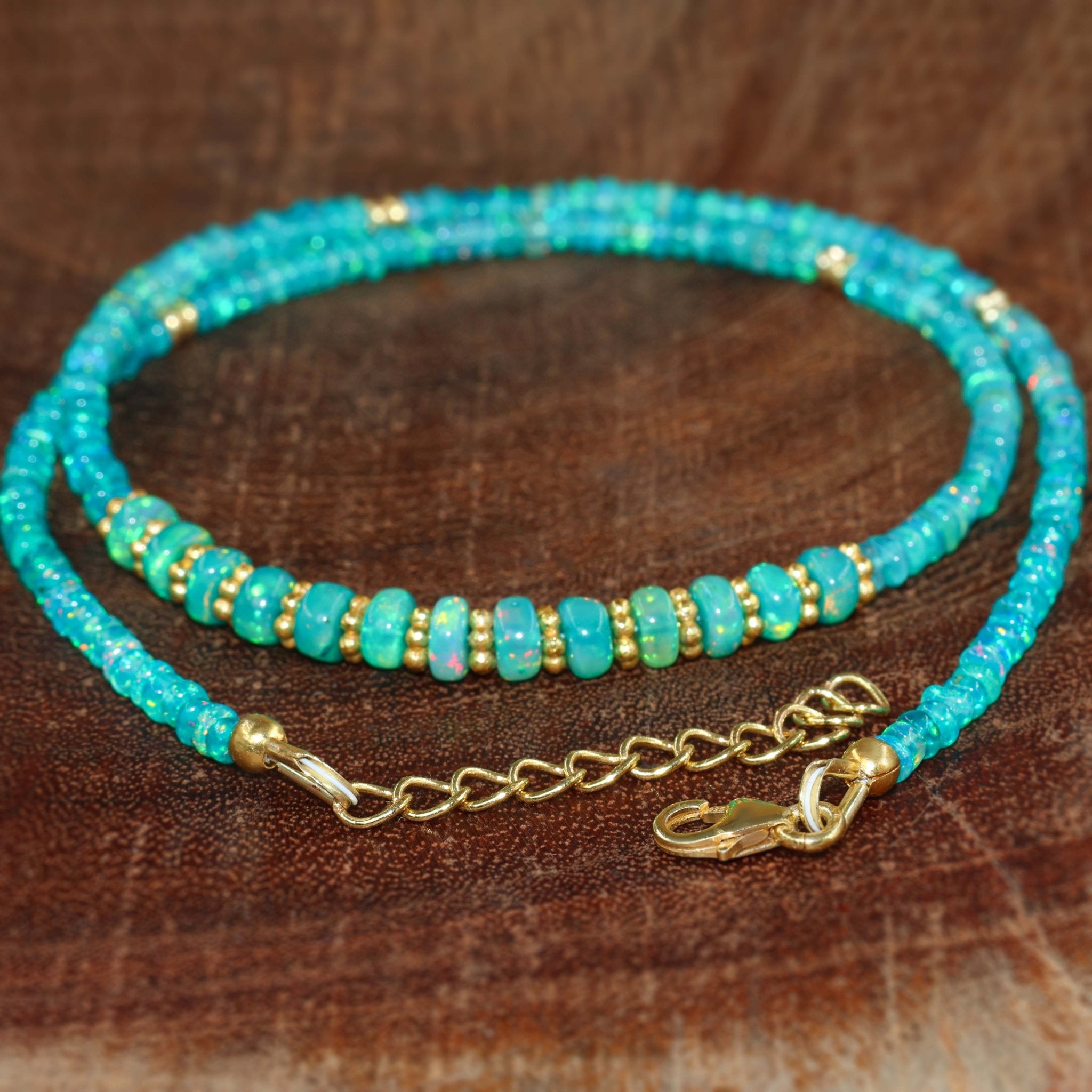 Natural Green Opal Handmade Bead Strand Necklace - Goodstone Jewels