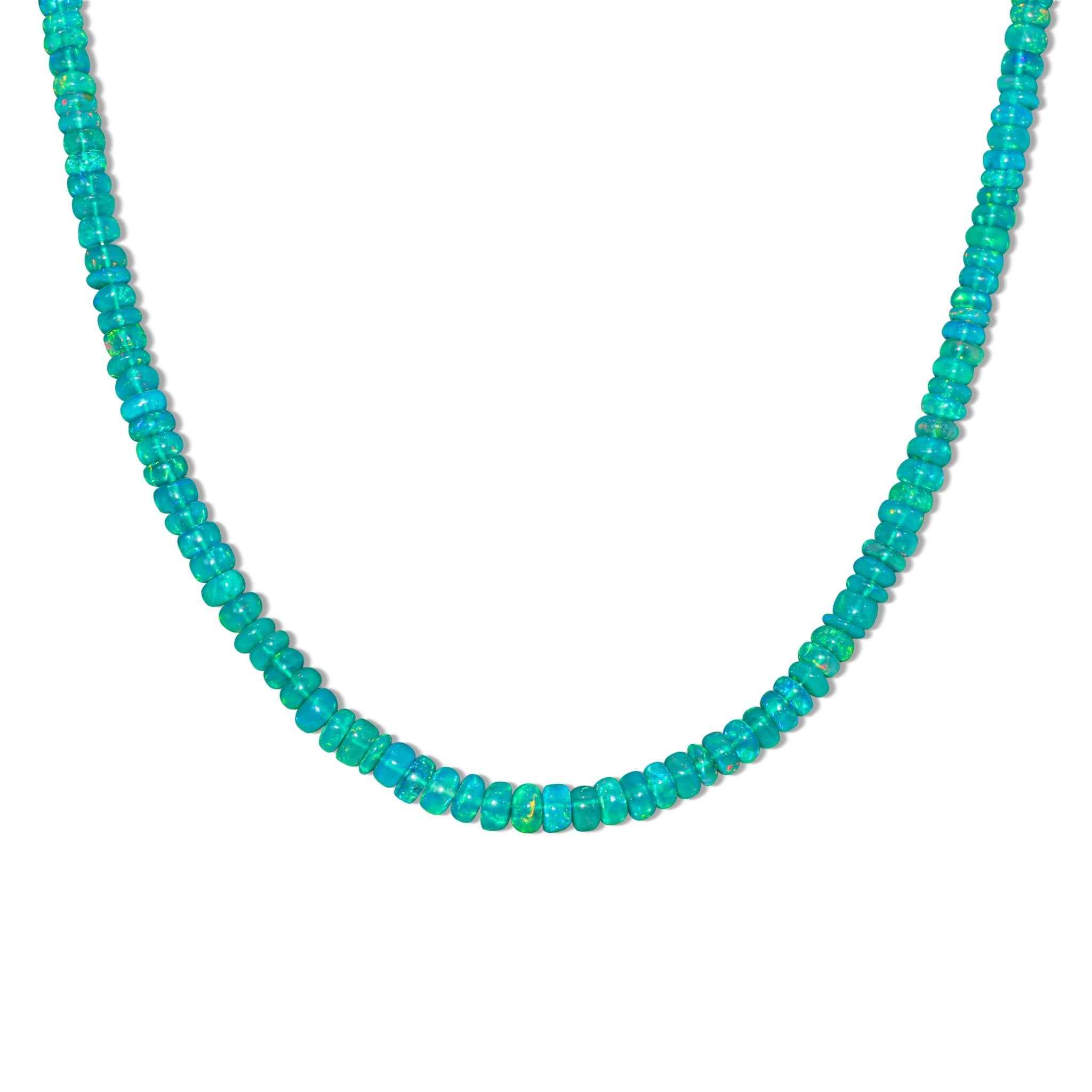 Natural Green Opal Plain Beaded Necklace for Women - Goodstone Jewels