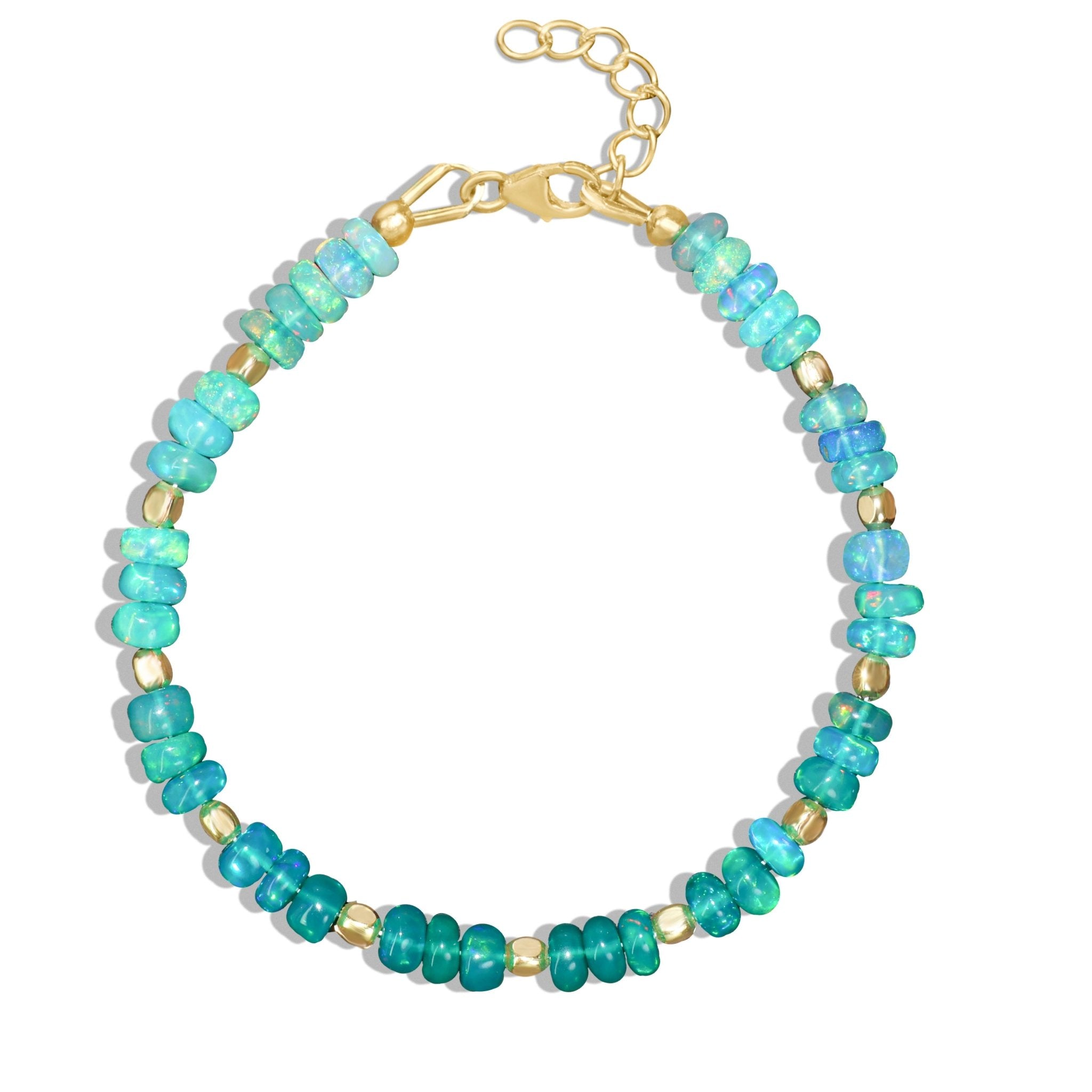 Natural Green Opal Shaded Dainty Beaded Bracelet Gold Filled Handmade Bracelets - Goodstone Jewels