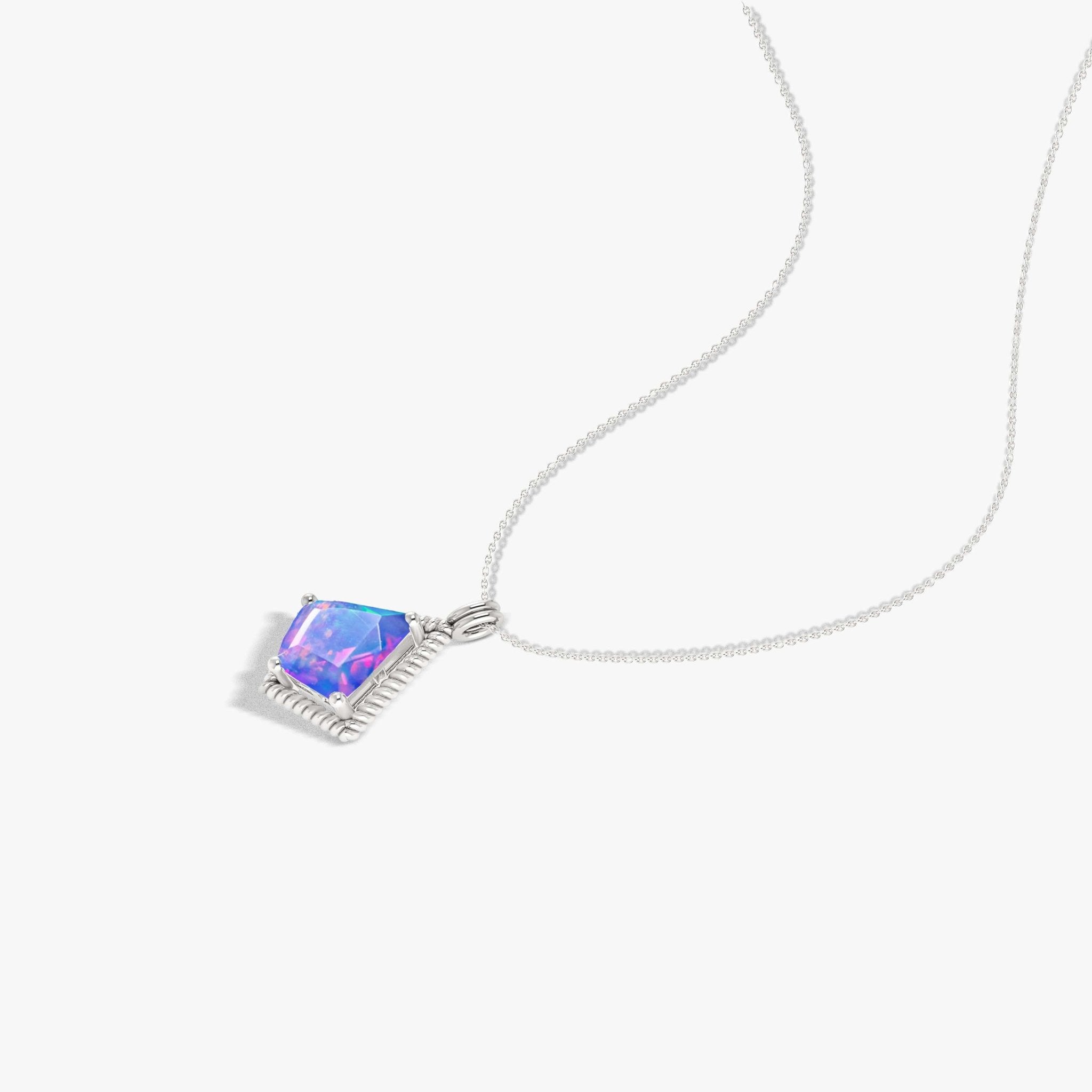 Natural Lavender Opal Kite Style Chain Pendant Necklace - Goodstone Jewels