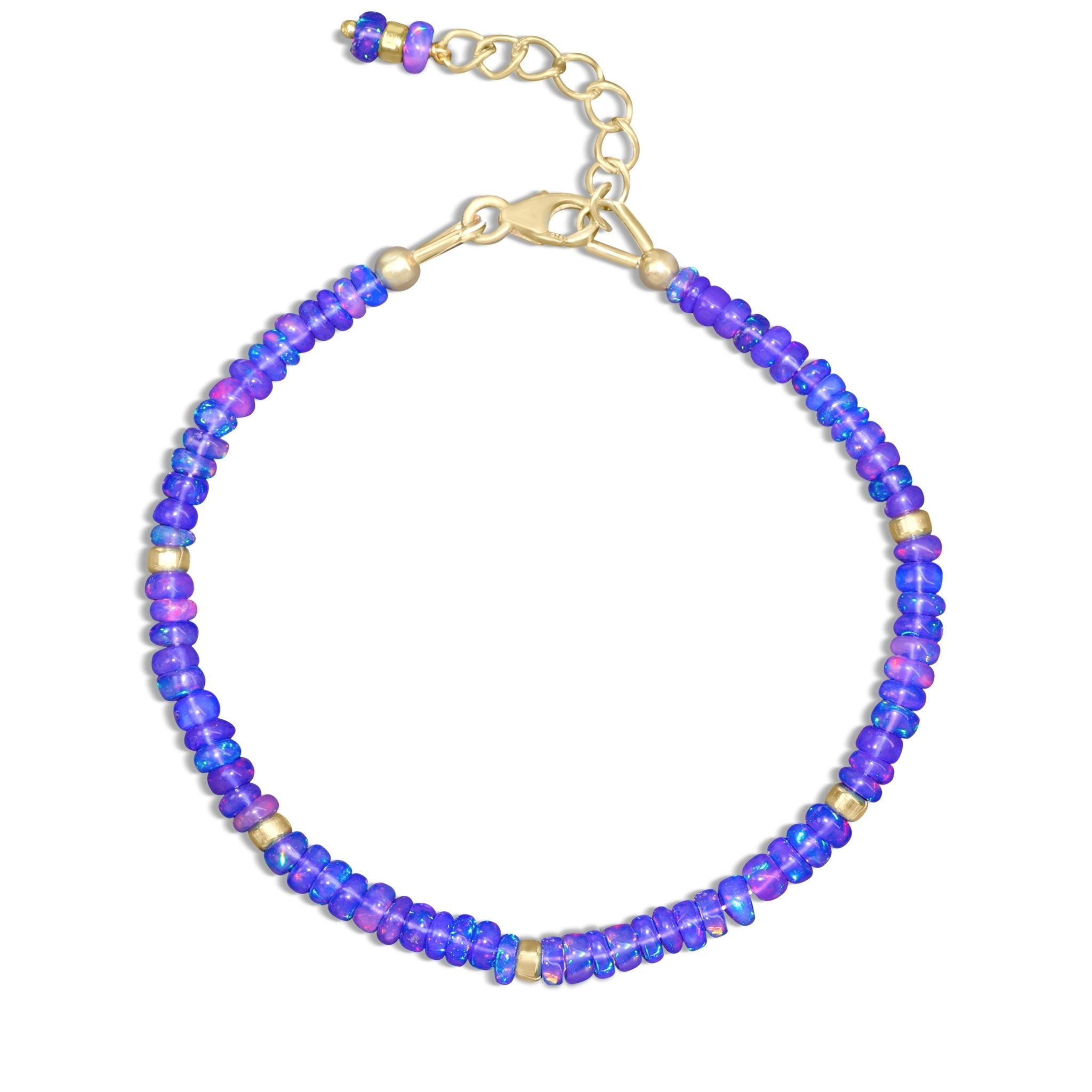 Natural Lavender Opal Separator Bead Strand Rondelle Bracelet - Goodstone Jewels