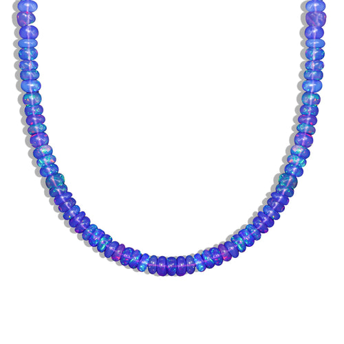 Natural Lavender Opal Shades Beaded Necklace for Women