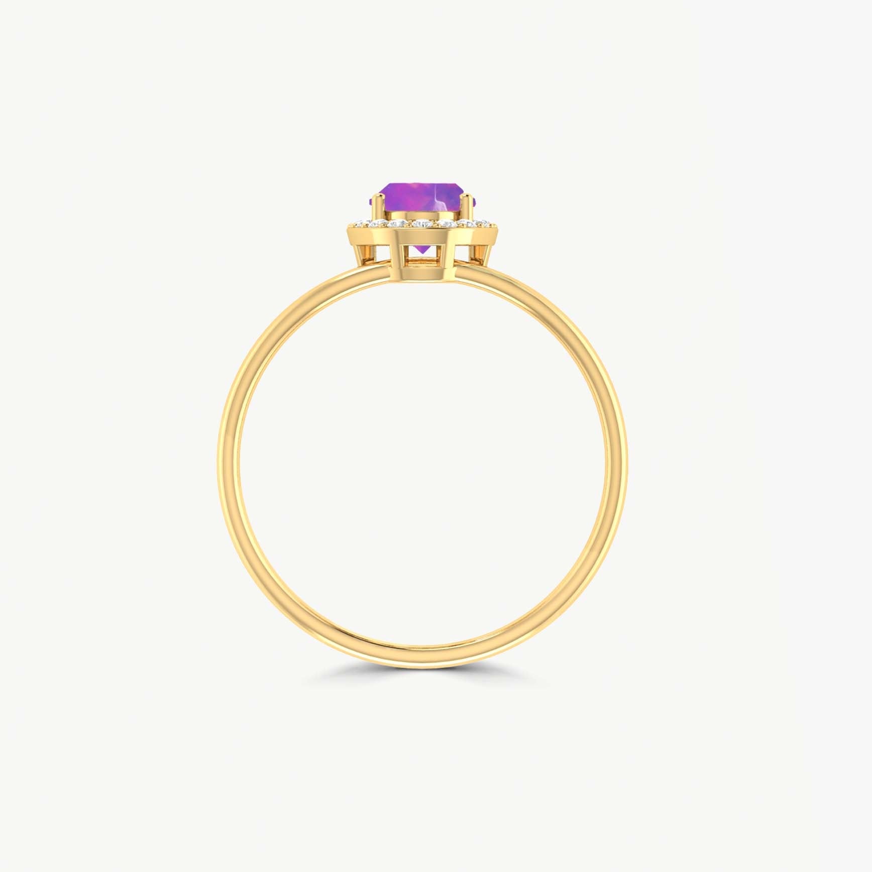 Natural Lavender Opal & White Zircon Stackable Halo Ring - Goodstone Jewels
