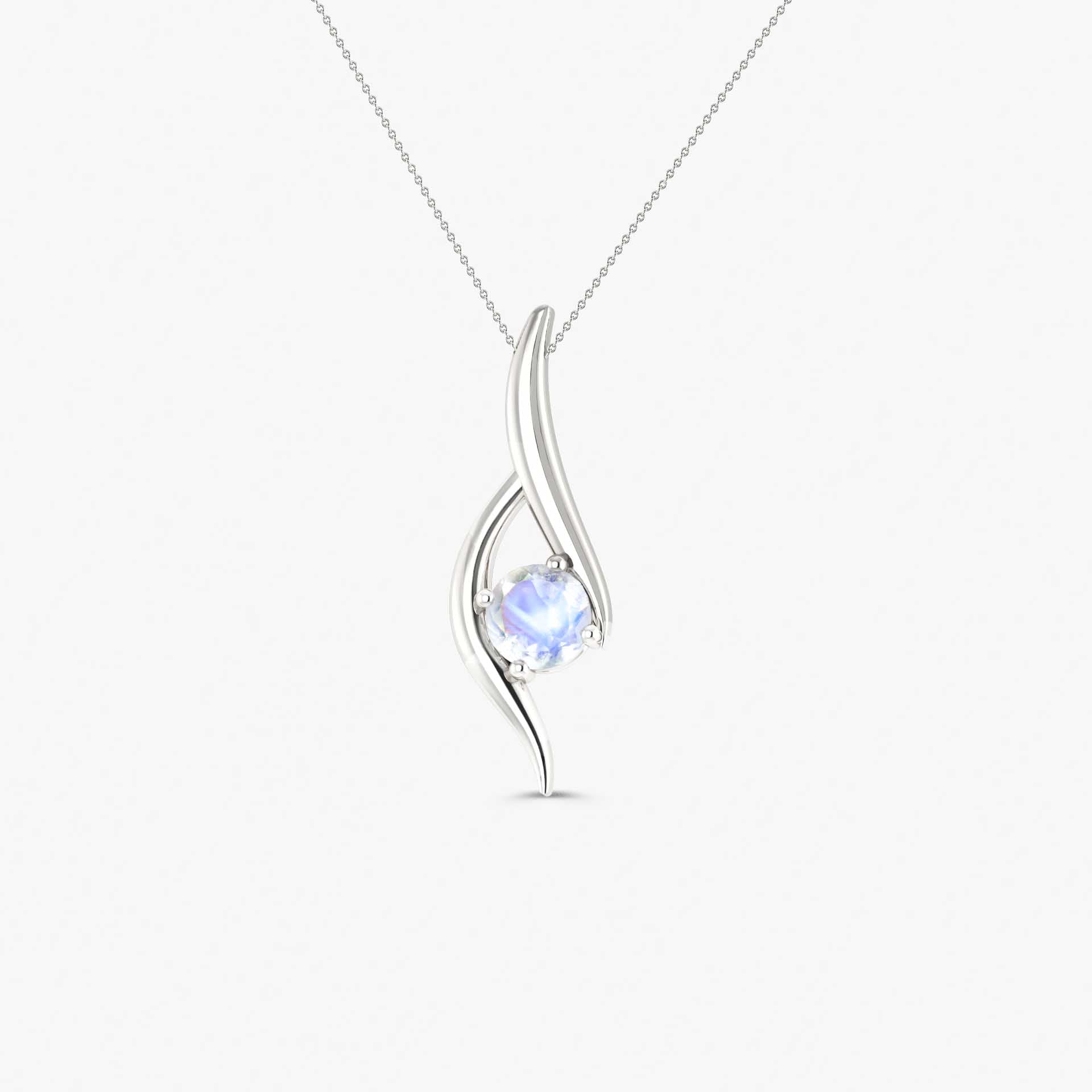 Natural Moonstone Bypass Pendant Chain Necklace - Goodstone Jewels