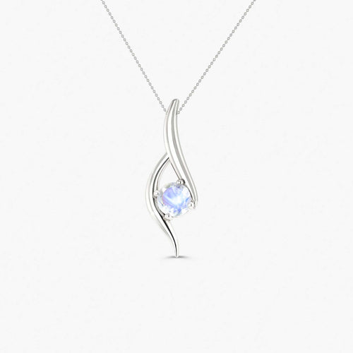 Natural Moonstone Bypass Pendant Chain Necklace