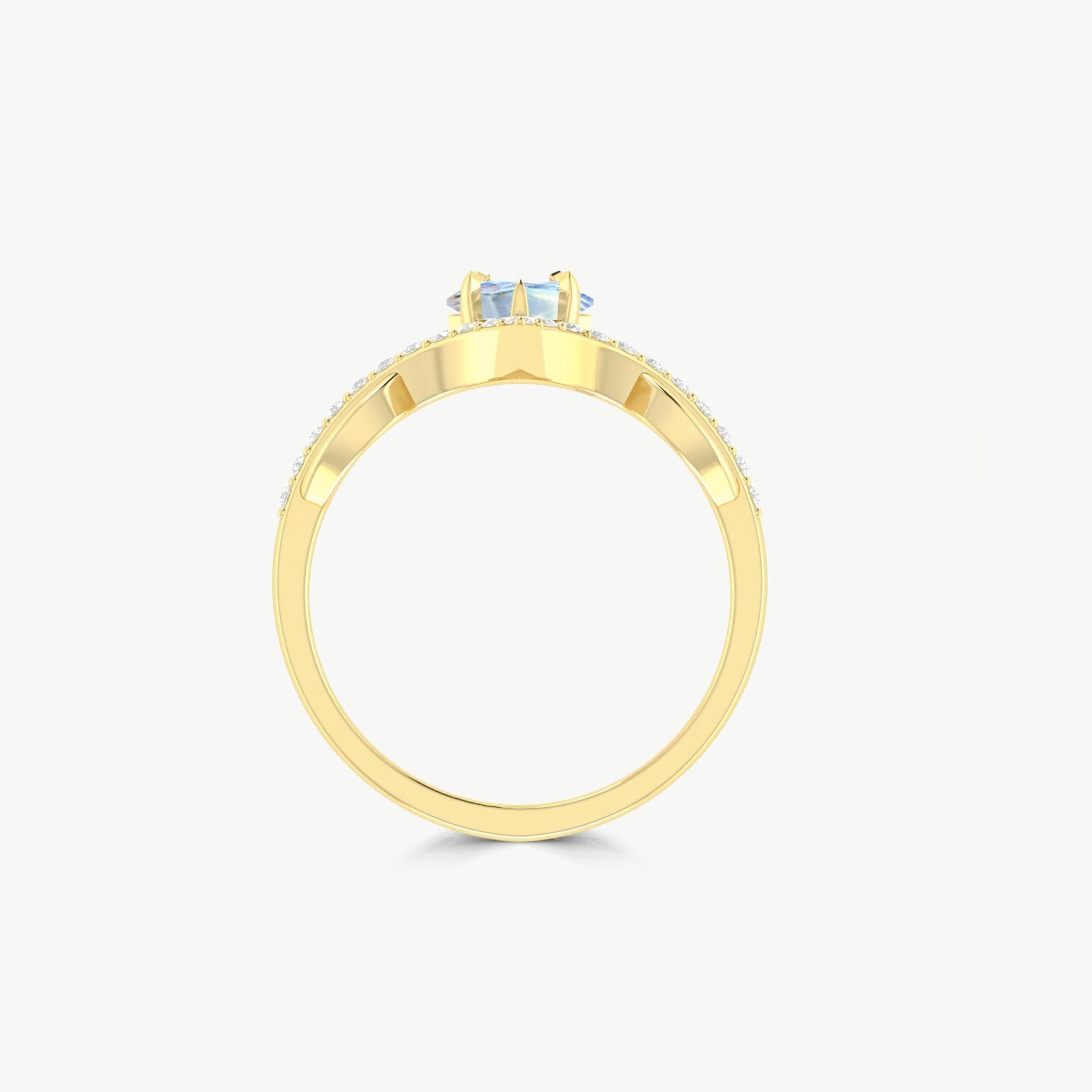 Natural Moonstone Kite Shape Wishbone Ring - Goodstone Jewels