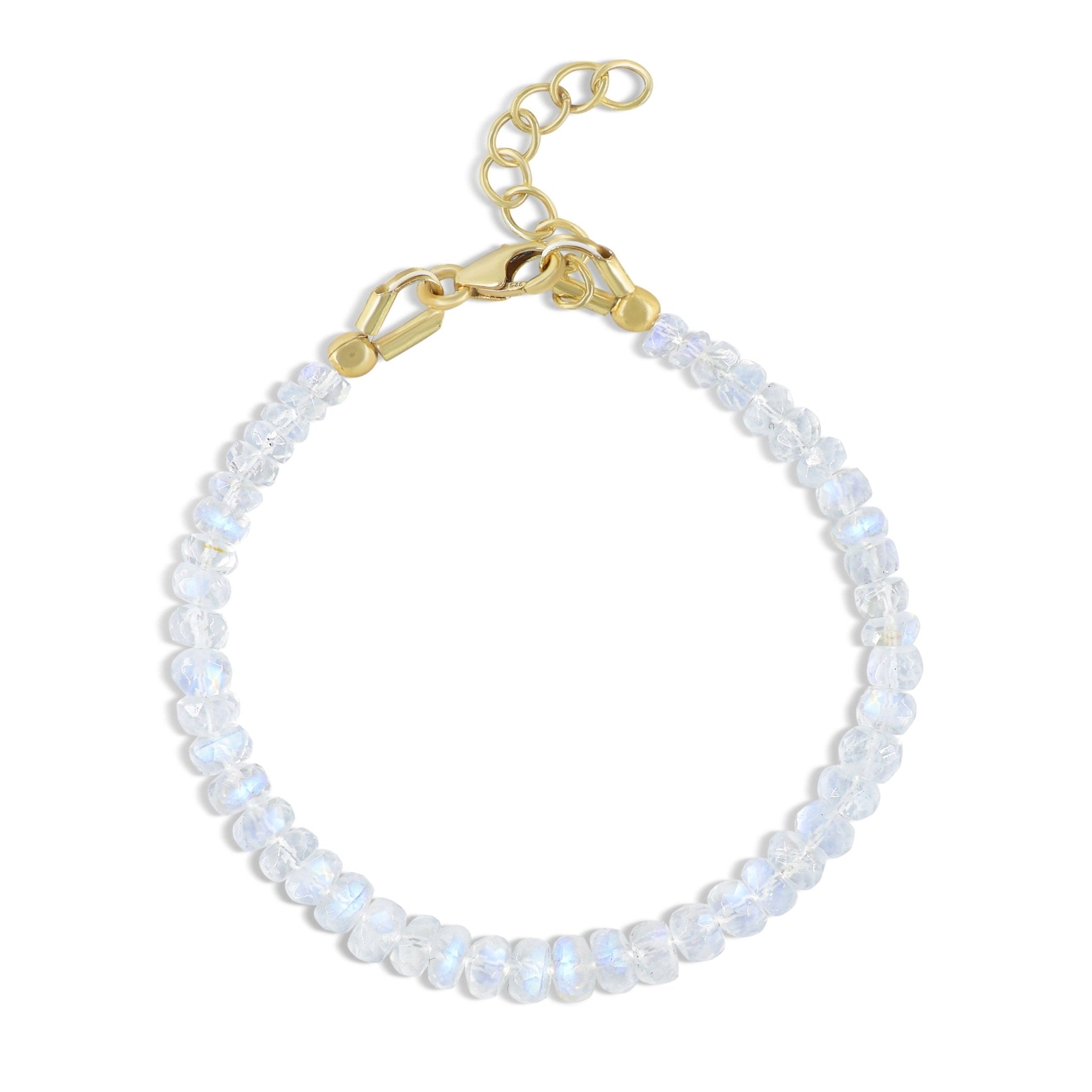 Natural Moonstone Plain Beaded Bracelet Handmade Jewelry - Goodstone Jewels