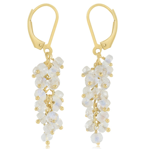 Moonstone Cluster Earrings for Women