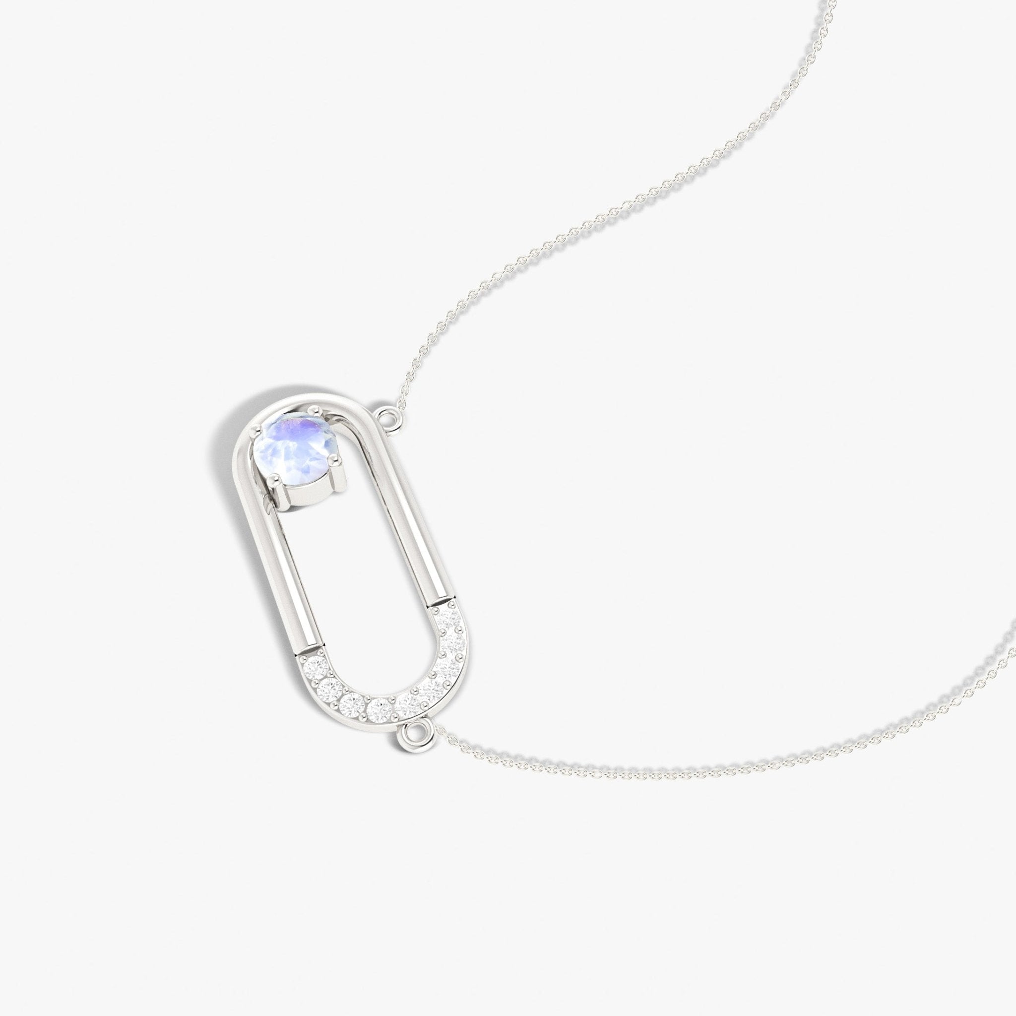 Natural Moonstone Rectangle Style Chain Pendant Necklace - Goodstone Jewels