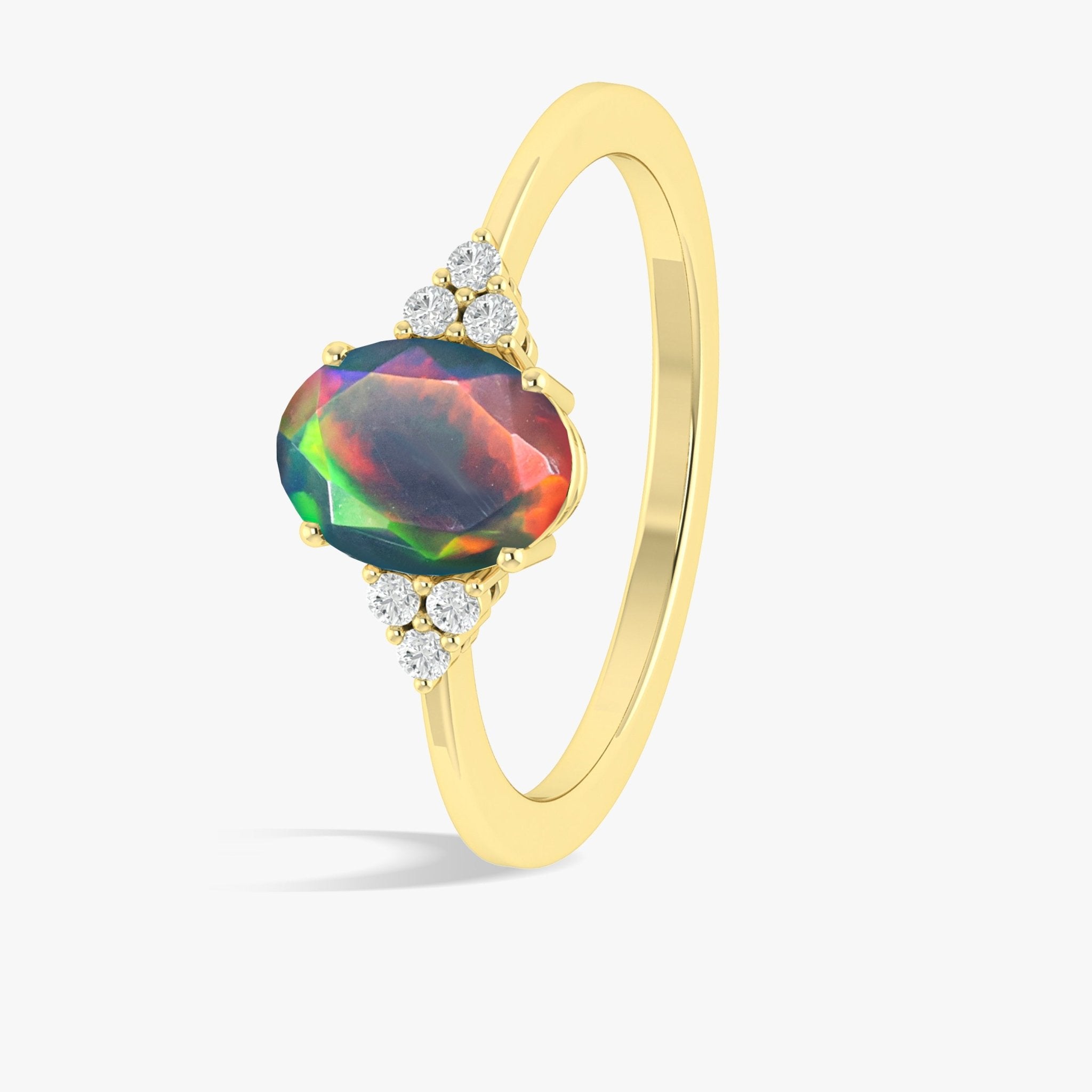 Natural Opal Gemstone Dainty Ring - Goodstone Jewels